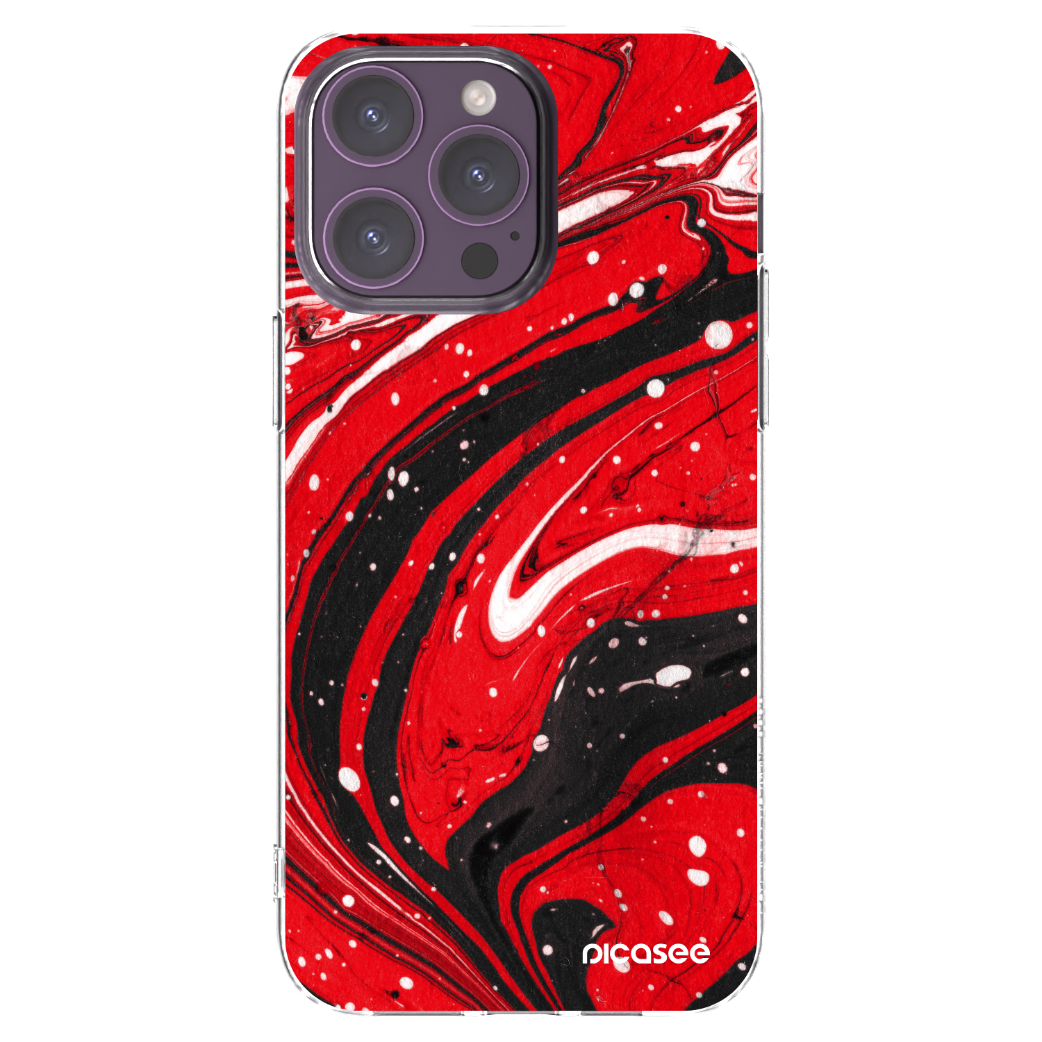 Picasee διαφανής θήκη σιλικόνης Apple iPhone 14 Pro Max - Red black