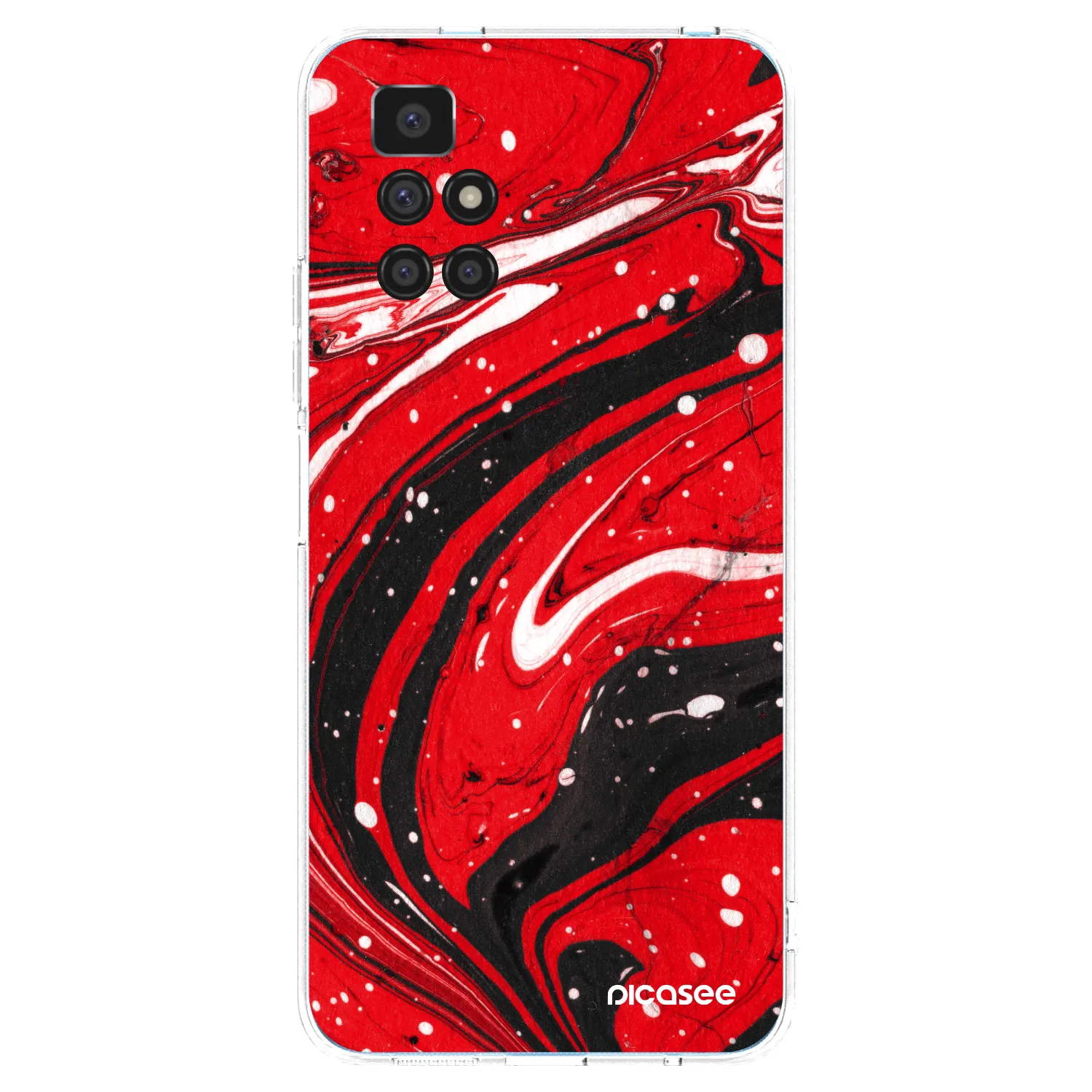 Picasee διαφανής θήκη σιλικόνης Xiaomi Redmi 10 (2022) - Red black