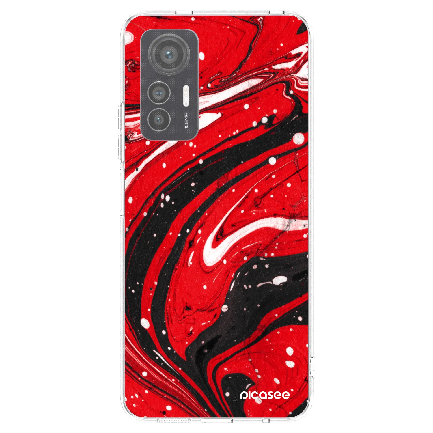 Picasee διαφανής θήκη σιλικόνης Xiaomi 12 Lite - Red black
