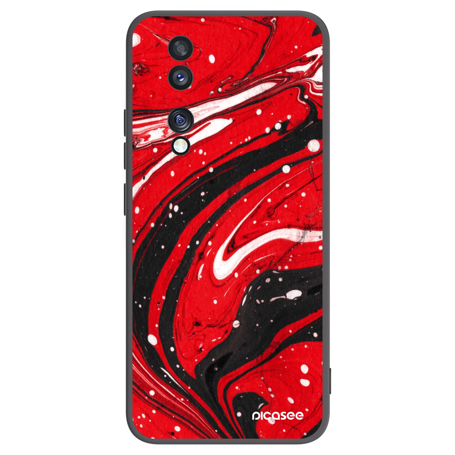 Picasee Μαύρη θήκη σιλικόνης για Honor 70 - Red black