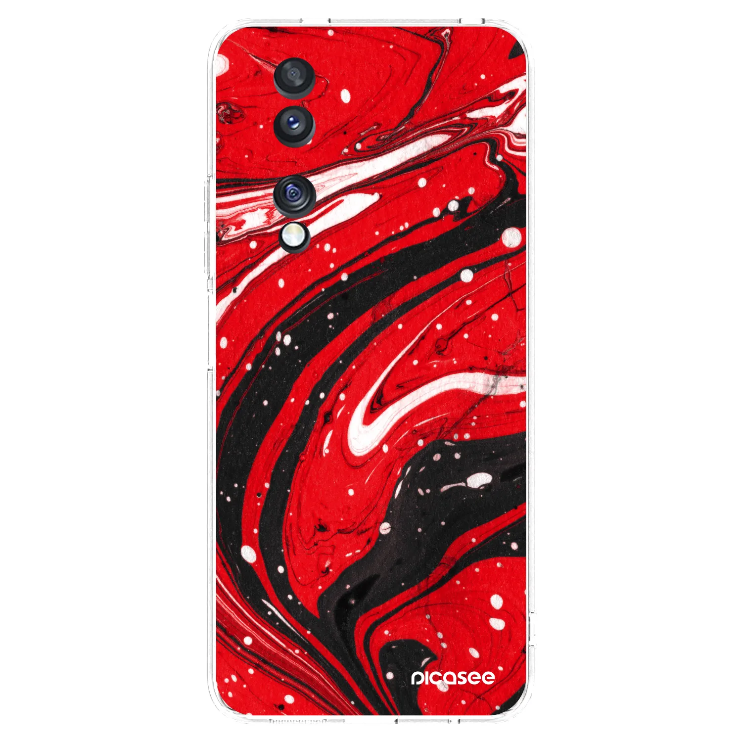 Picasee διαφανής θήκη σιλικόνης Honor 70 - Red black