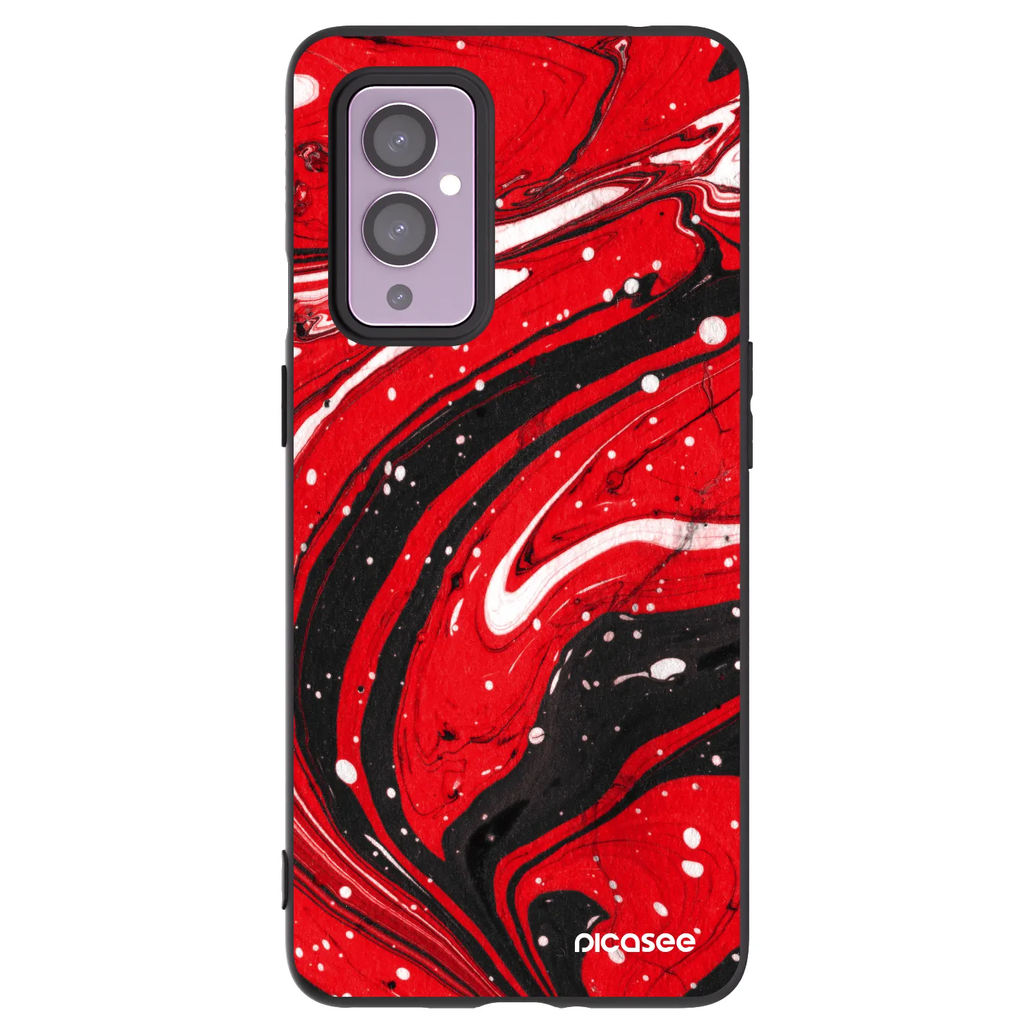 Picasee Μαύρη θήκη σιλικόνης για OnePlus 9 - Red black