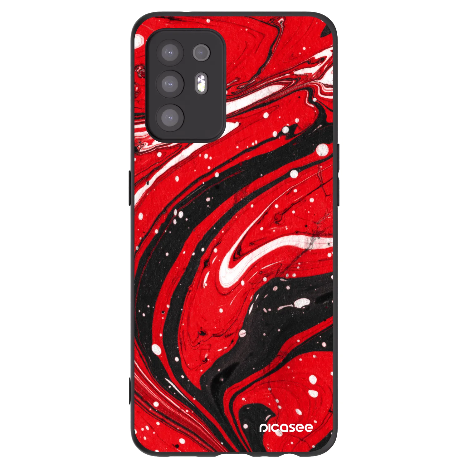 Picasee Μαύρη θήκη σιλικόνης για OPPO A94 5G - Red black