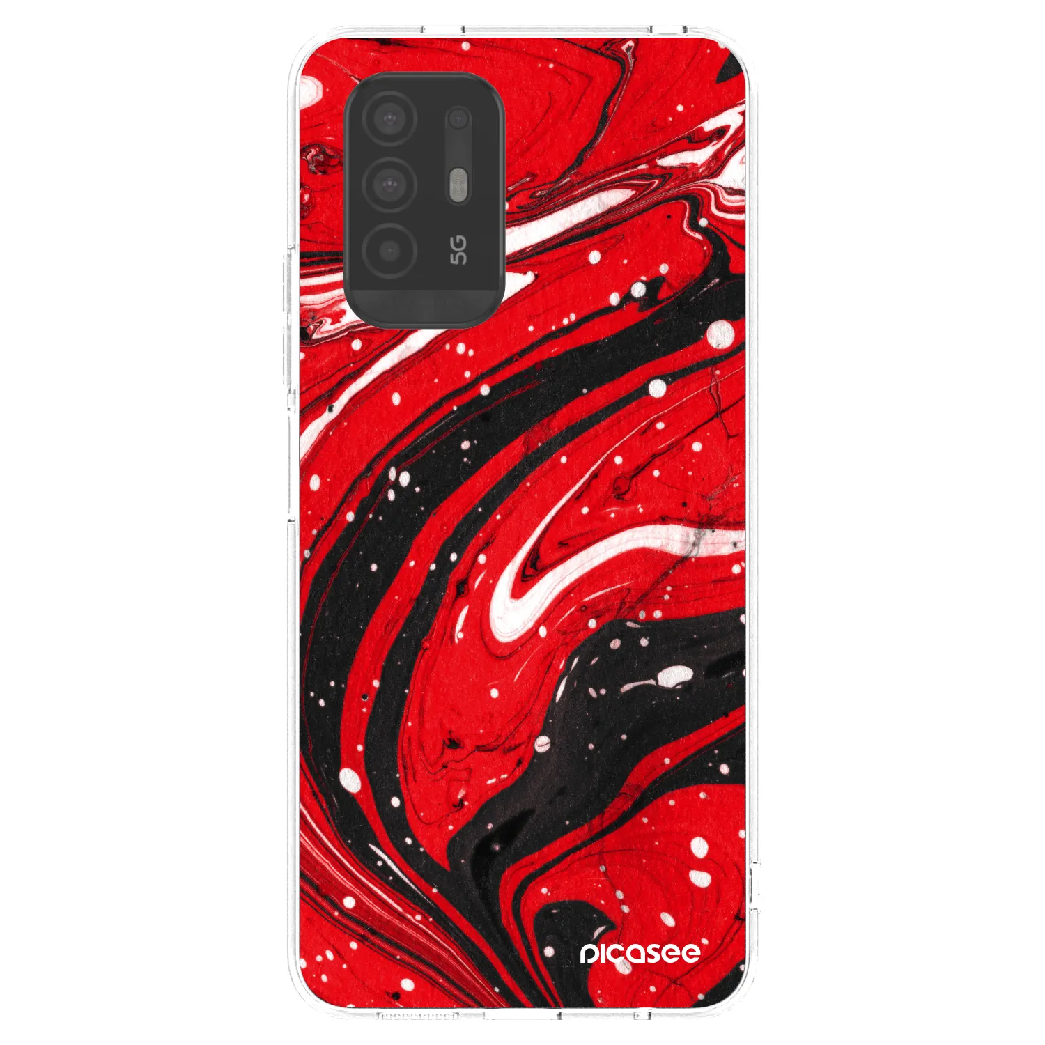 Picasee διαφανής θήκη σιλικόνης OPPO A94 5G - Red black