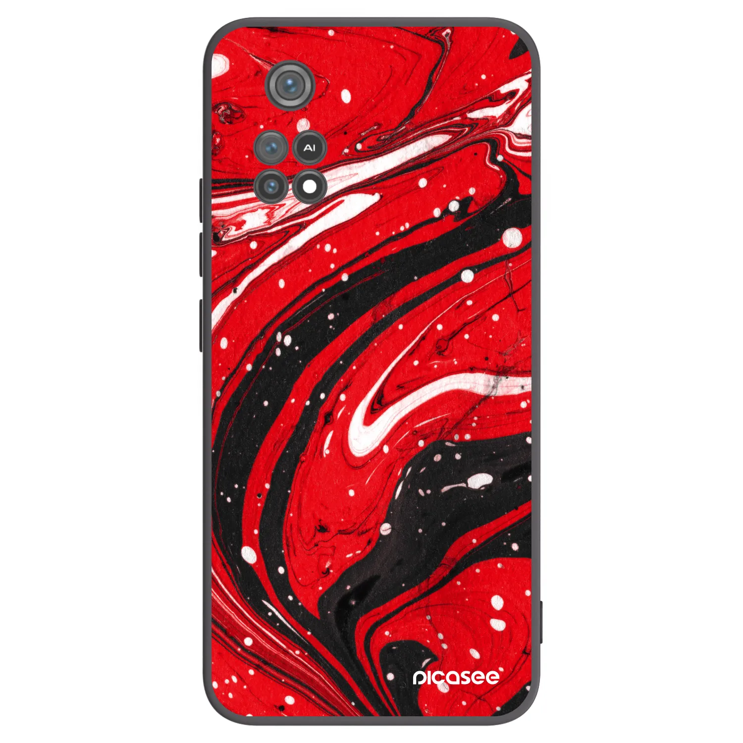 Picasee Μαύρη θήκη σιλικόνης για Xiaomi Poco M4 Pro - Red black