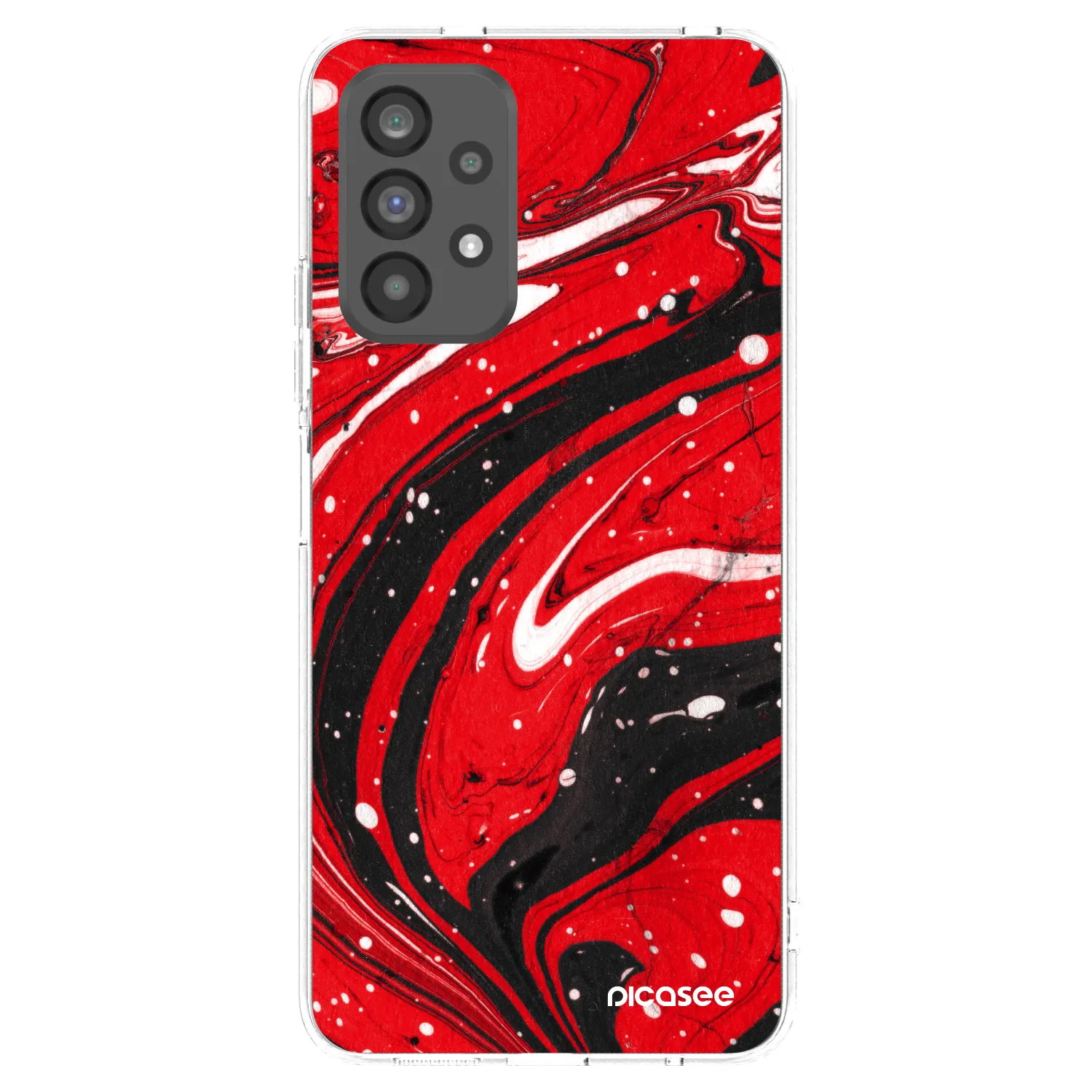 Picasee διαφανής θήκη σιλικόνης Samsung Galaxy A73 5G - Red black