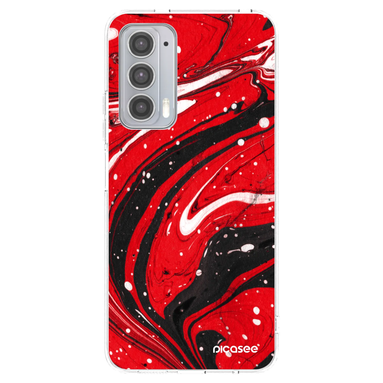 Picasee διαφανής θήκη σιλικόνης Motorola Edge 20 - Red black