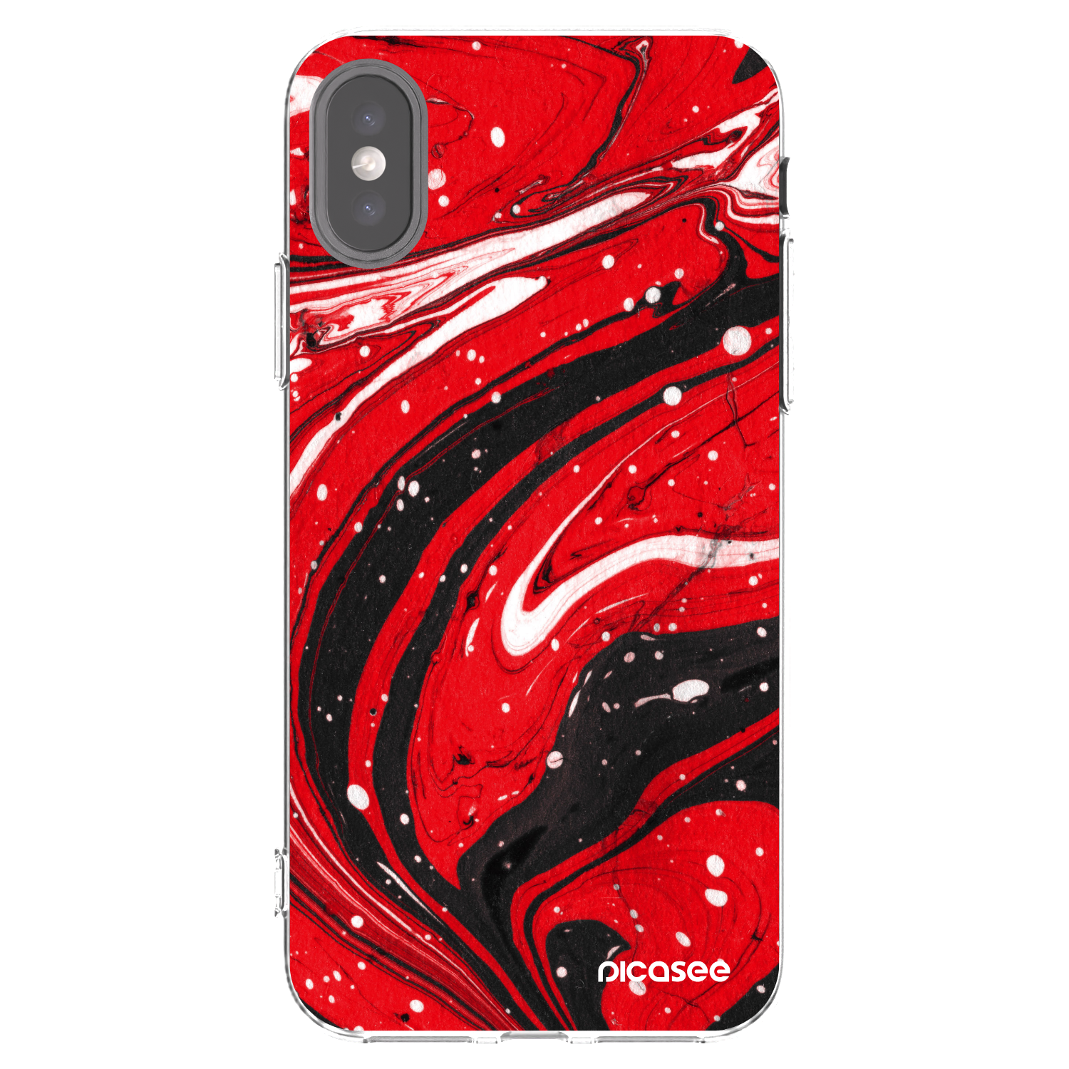 Picasee διαφανής θήκη σιλικόνης Apple iPhone X/XS - Red black