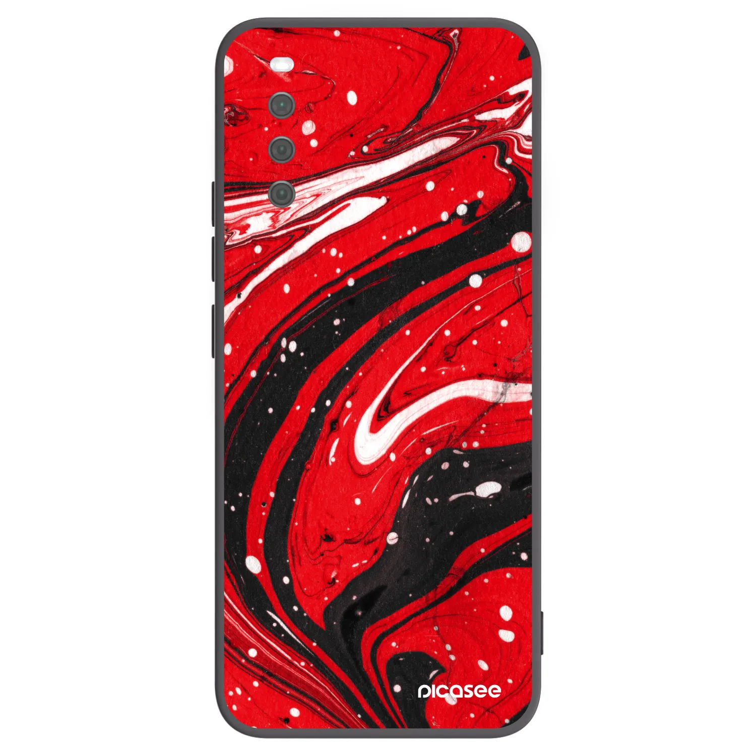 Picasee Μαύρη θήκη σιλικόνης για Sony Xperia 10 III - Red black