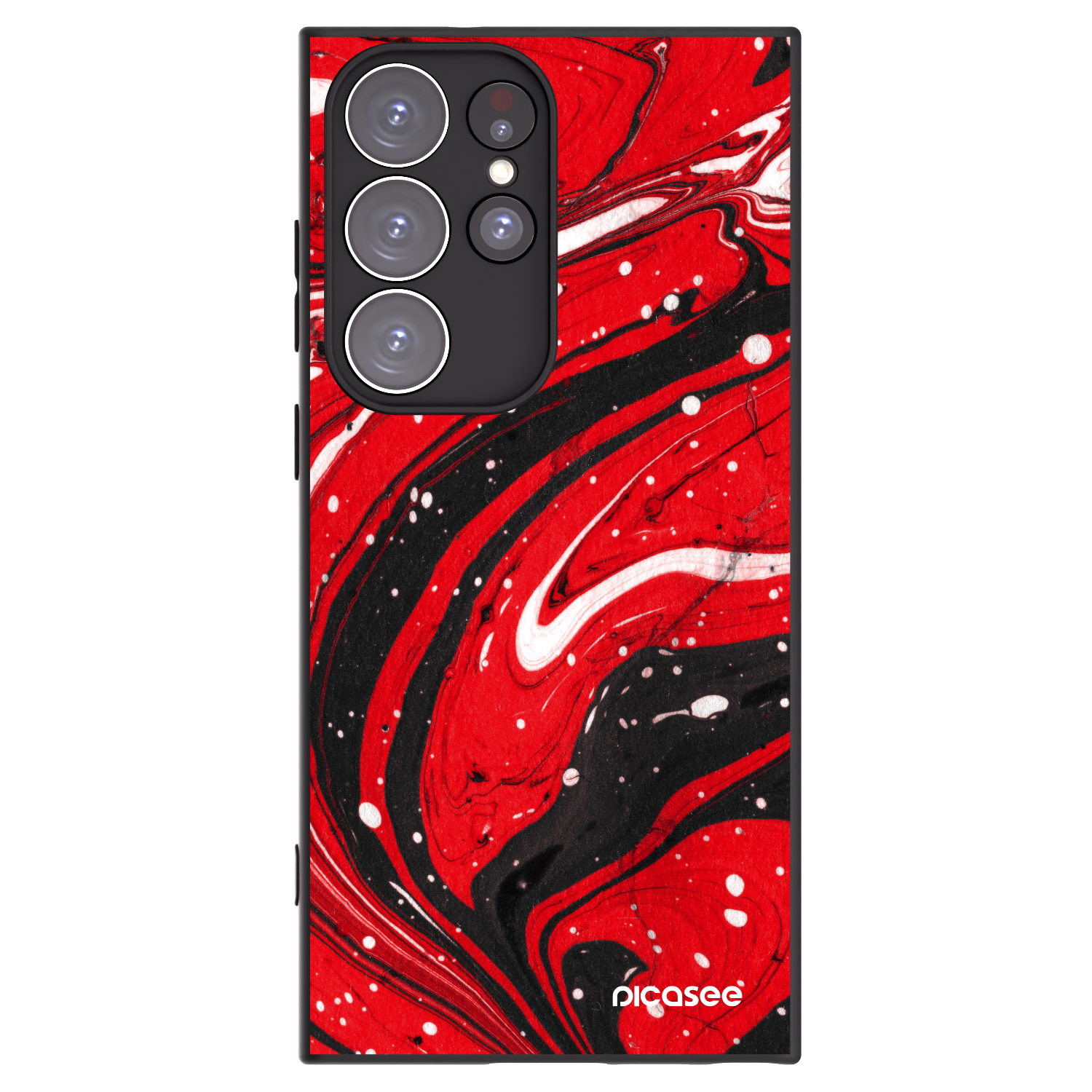 Picasee Μαύρη θήκη σιλικόνης για Samsung Galaxy S23 Ultra 5G - Red black