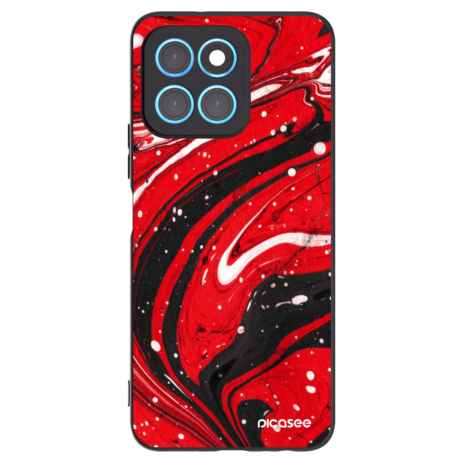 Picasee Μαύρη θήκη σιλικόνης για Honor X8 5G - Red black