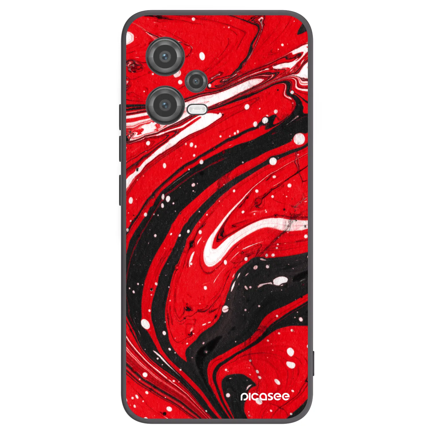 Picasee Μαύρη θήκη σιλικόνης για Xiaomi Poco X5 - Red black