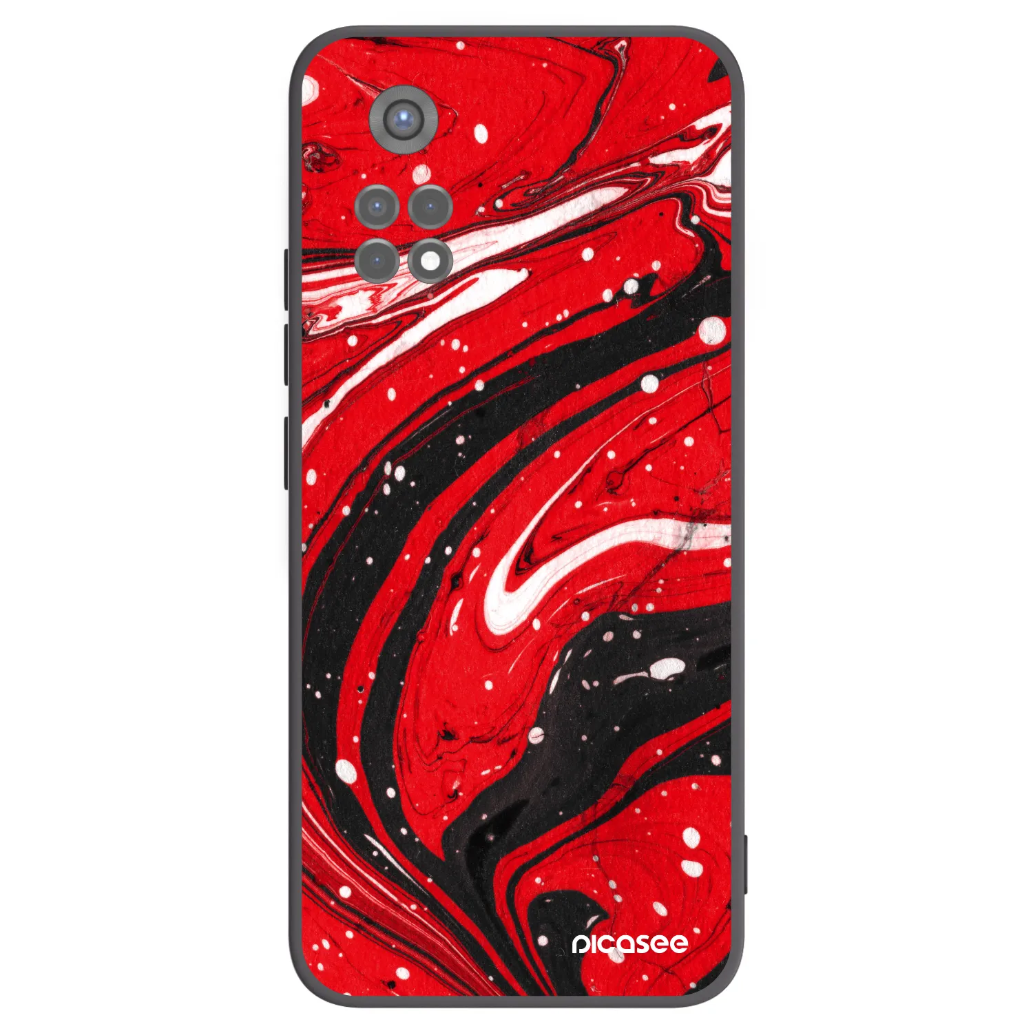 Picasee Μαύρη θήκη σιλικόνης για Xiaomi Redmi Note 11S 5G - Red black