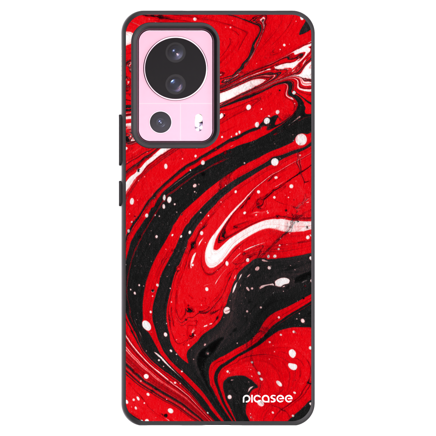 Picasee Μαύρη θήκη σιλικόνης για Xiaomi 13 Lite - Red black