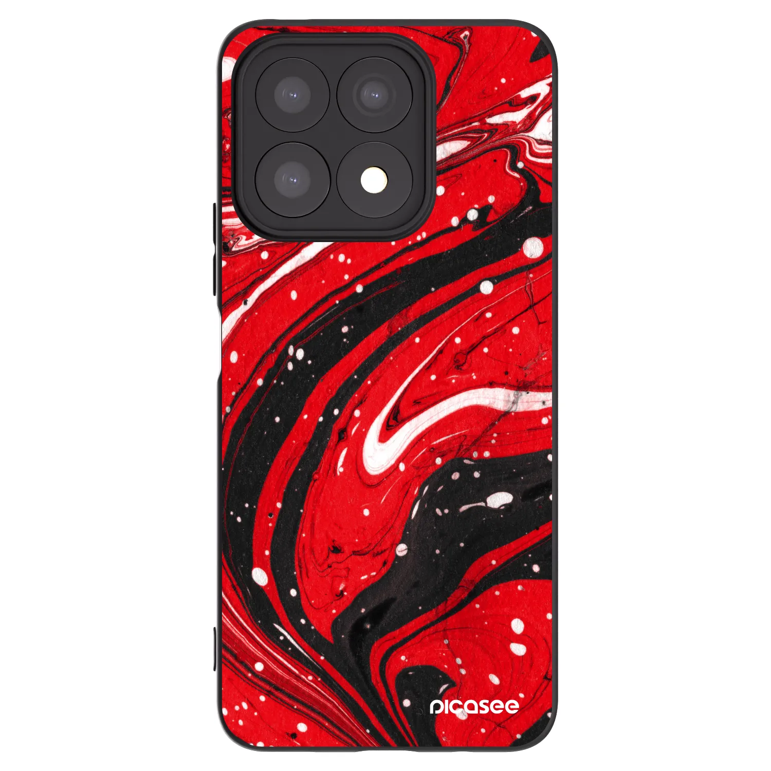 Picasee Μαύρη θήκη σιλικόνης για Honor X8a - Red black