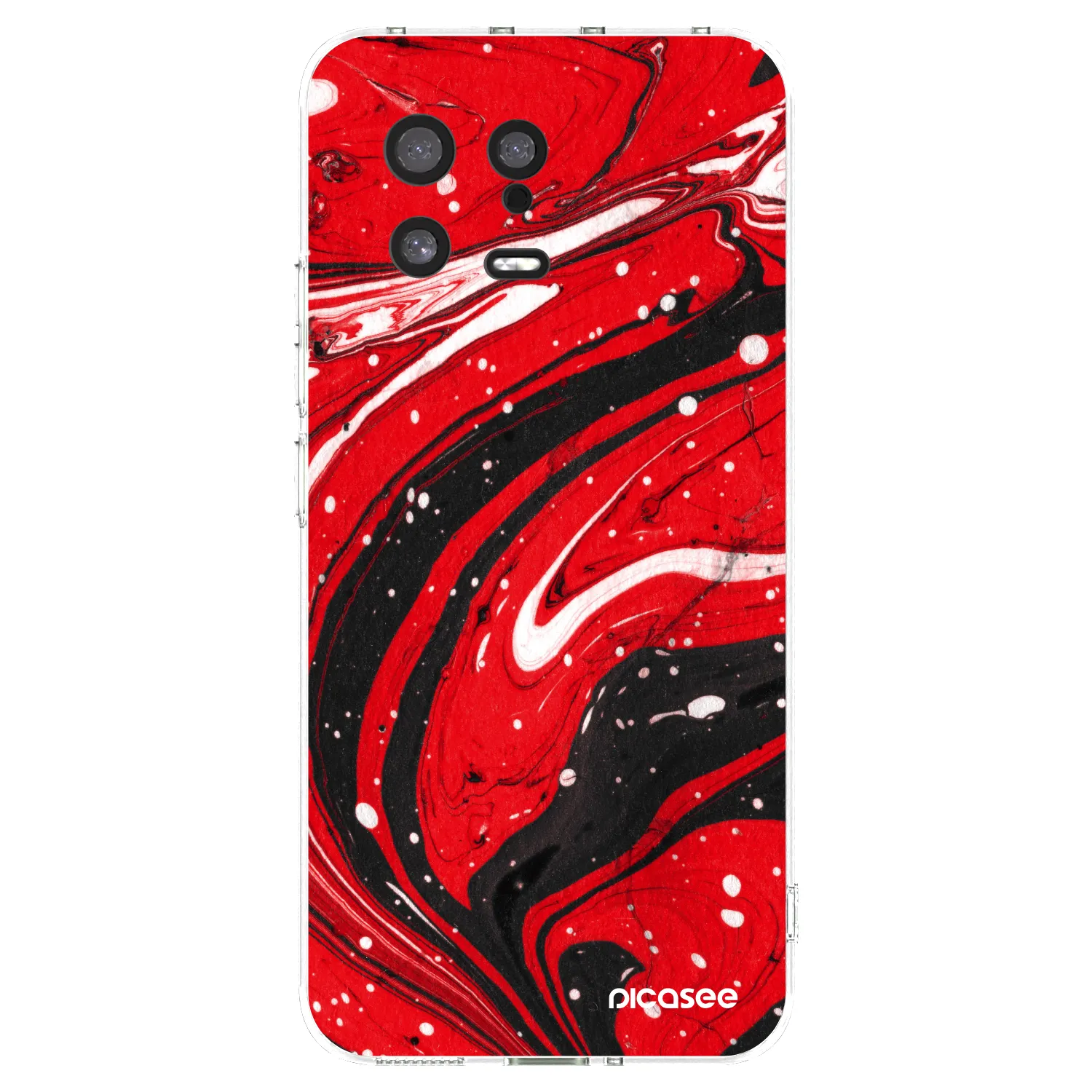 Picasee διαφανής θήκη σιλικόνης Xiaomi 13 - Red black