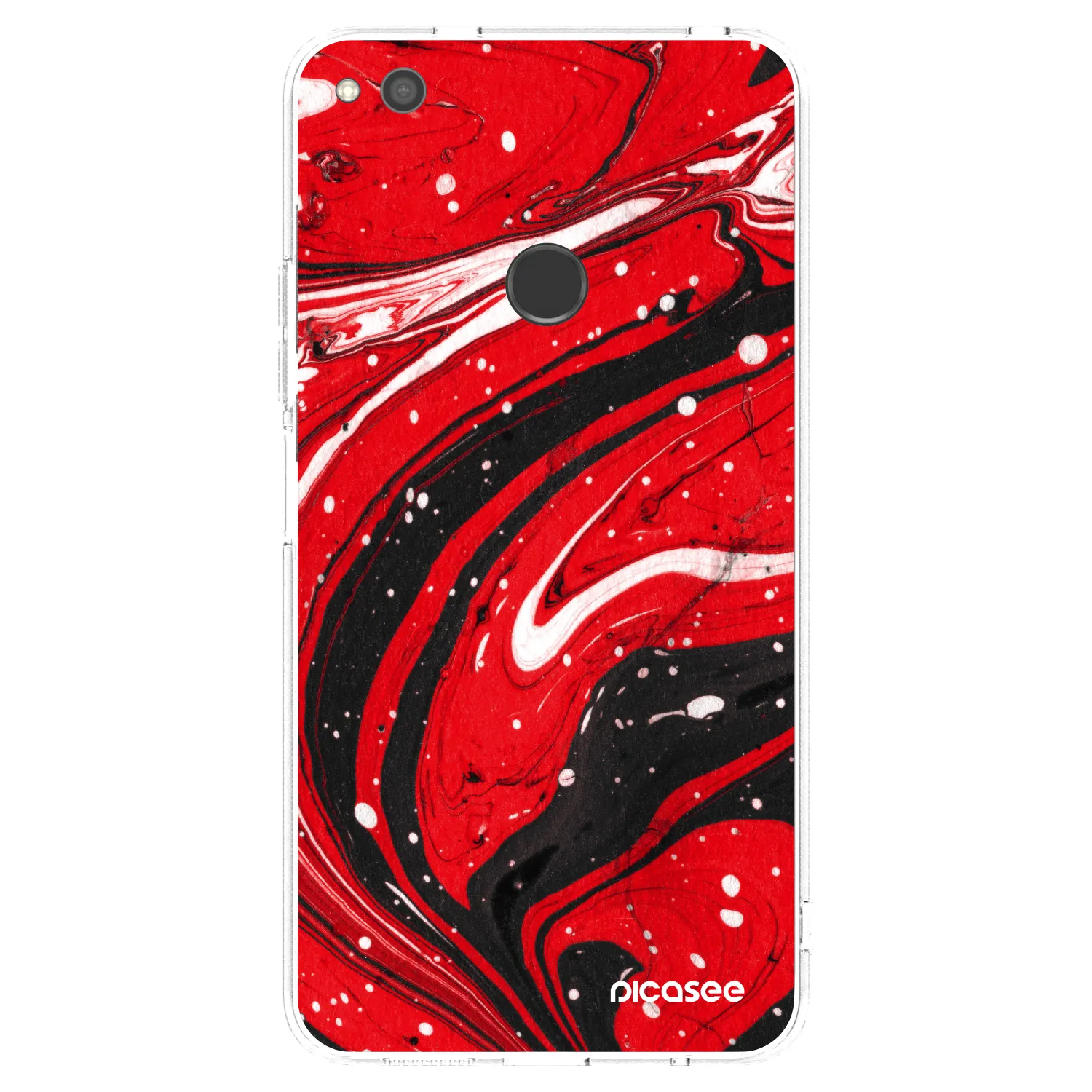 Picasee διαφανής θήκη σιλικόνης Huawei P9 Lite 2017 - Red black