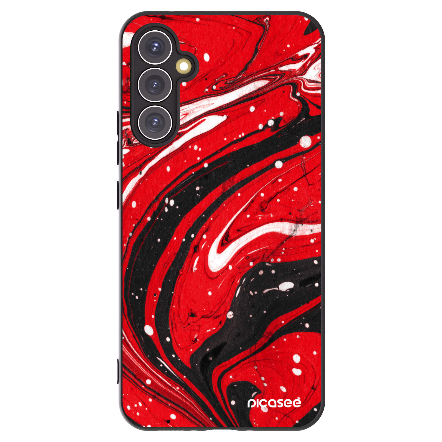 Picasee Μαύρη θήκη σιλικόνης για Samsung Galaxy A34 5G A346B - Red black