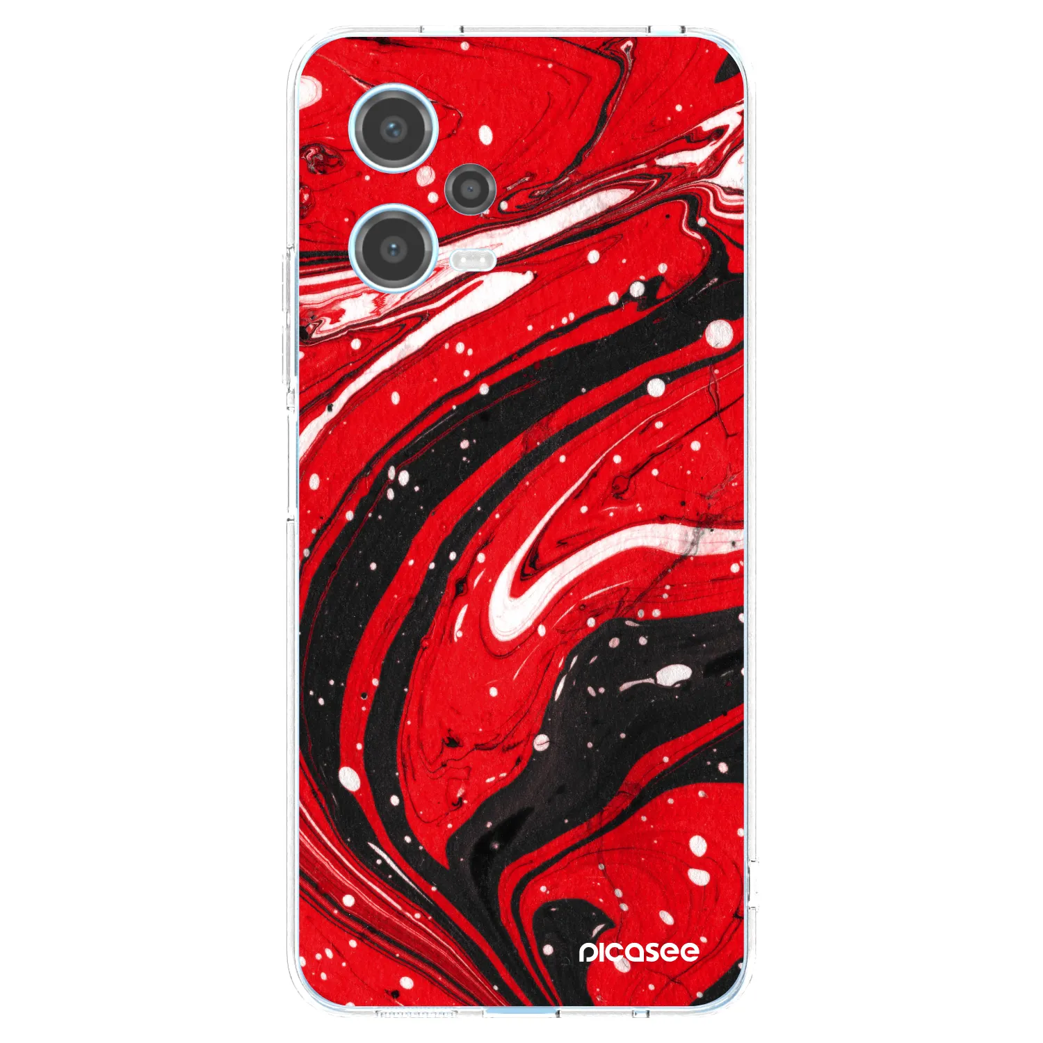 Picasee διαφανής θήκη σιλικόνης Xiaomi Redmi Note 12 5G - Red black