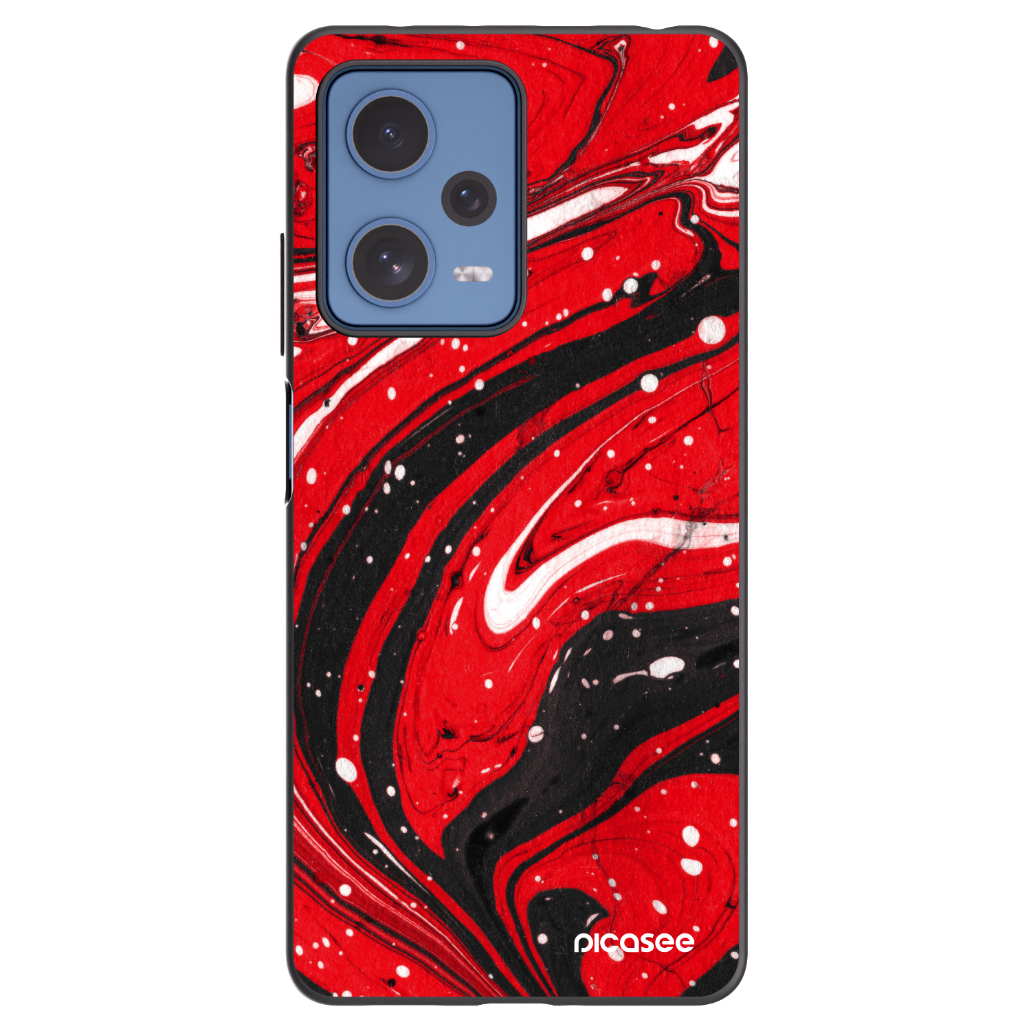 Picasee Μαύρη θήκη σιλικόνης για Xiaomi Redmi Note 12 Pro 5G - Red black