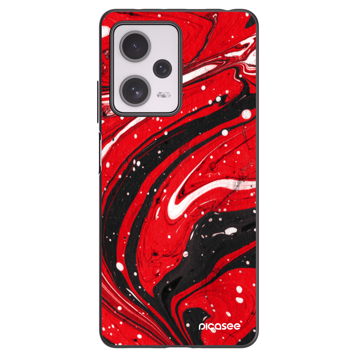 Picasee Μαύρη θήκη σιλικόνης για Xiaomi Redmi Note 12 Pro+ 5G - Red black