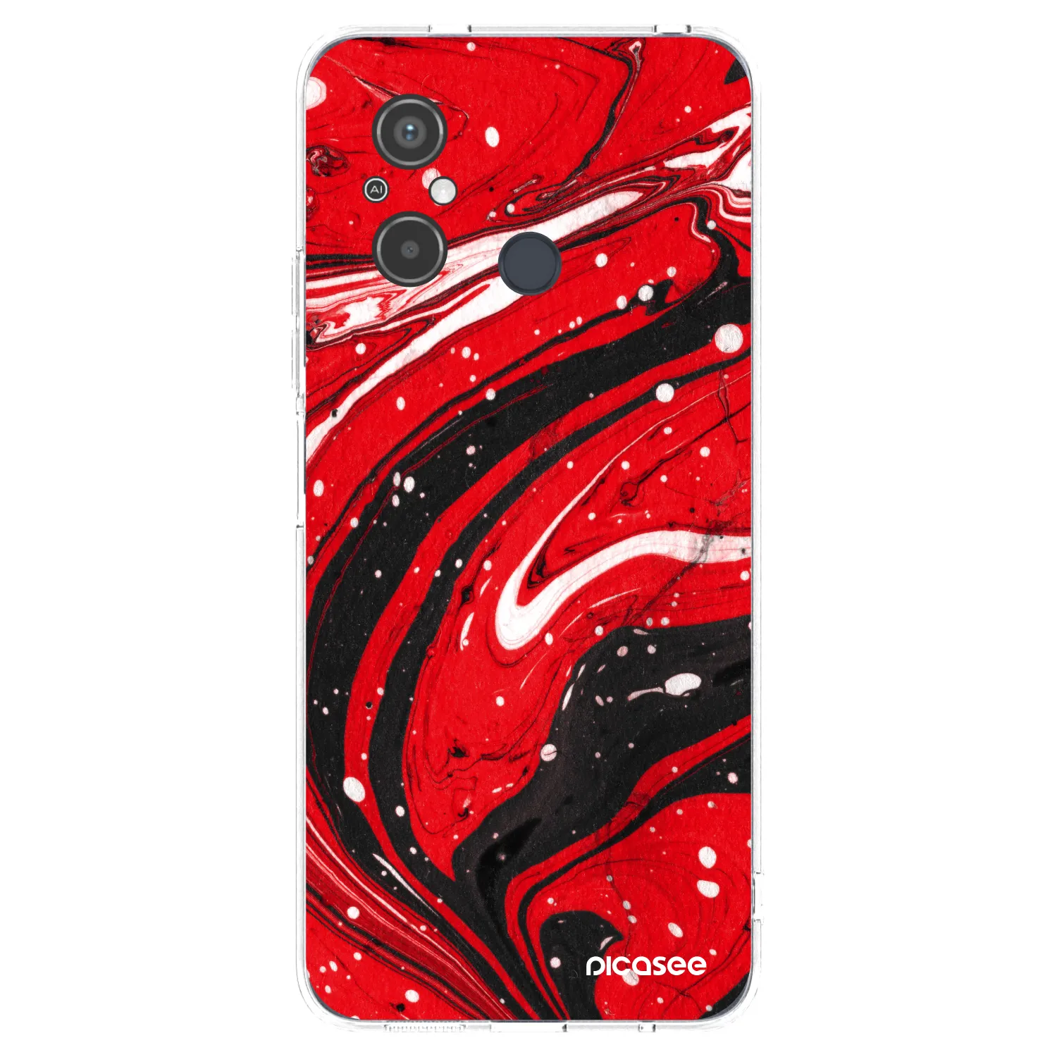 Picasee διαφανής θήκη σιλικόνης Xiaomi Redmi 12C - Red black