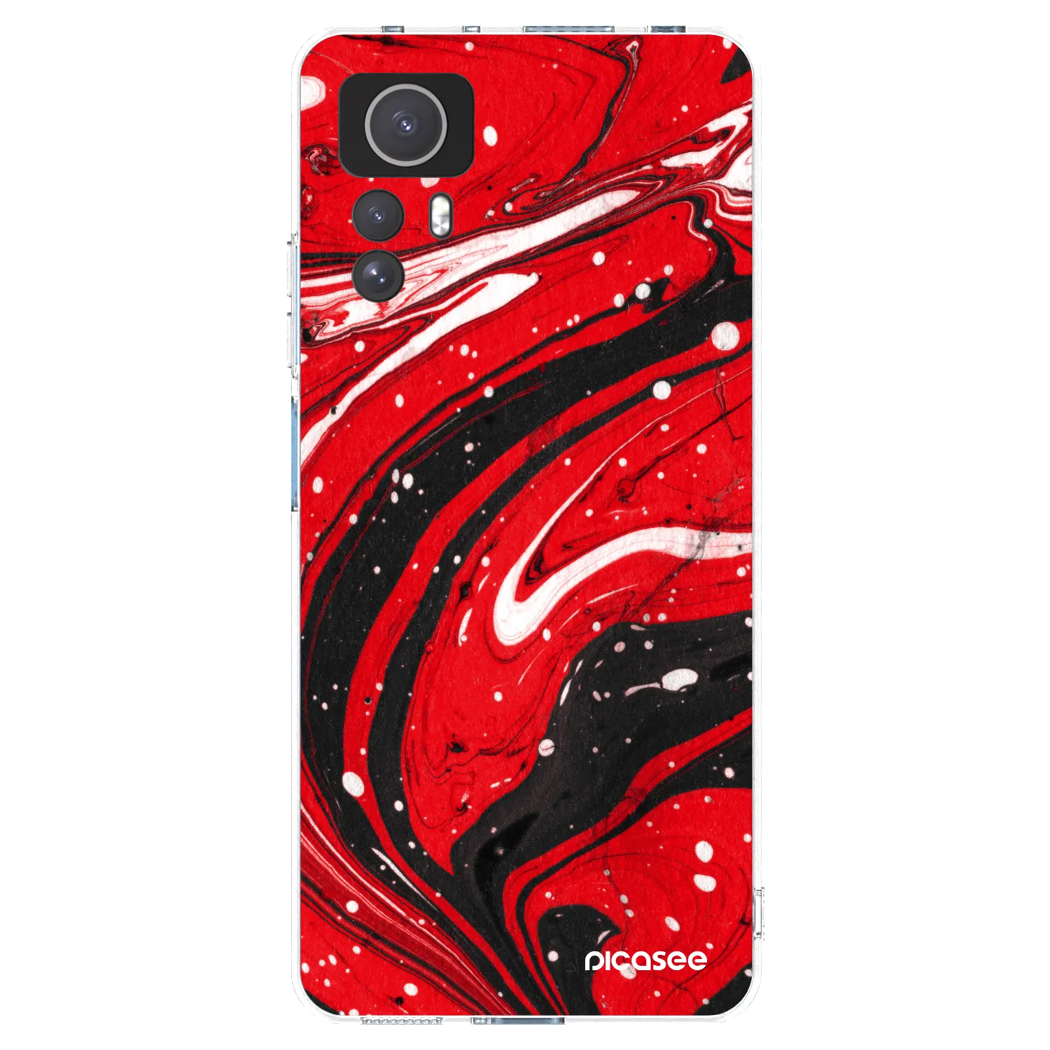Picasee διαφανής θήκη σιλικόνης Xiaomi Redmi Note 12S - Red black
