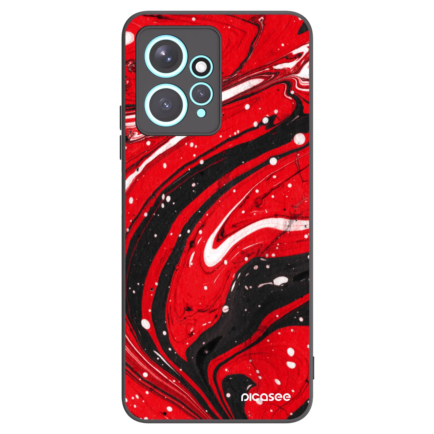 Picasee Μαύρη θήκη σιλικόνης για Xiaomi Redmi Note 12 4G - Red black