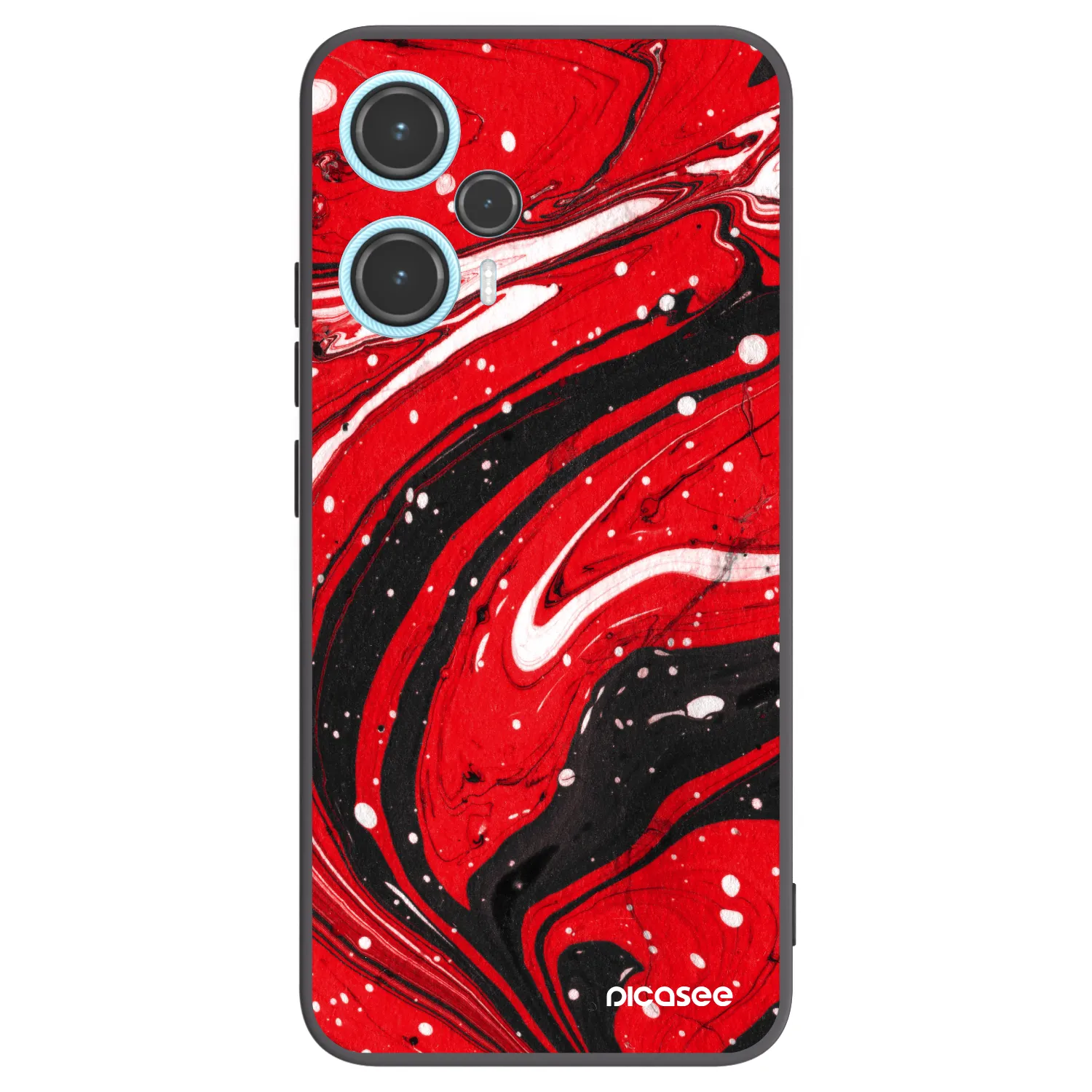 Picasee Μαύρη θήκη σιλικόνης για Xiaomi Poco F5 - Red black