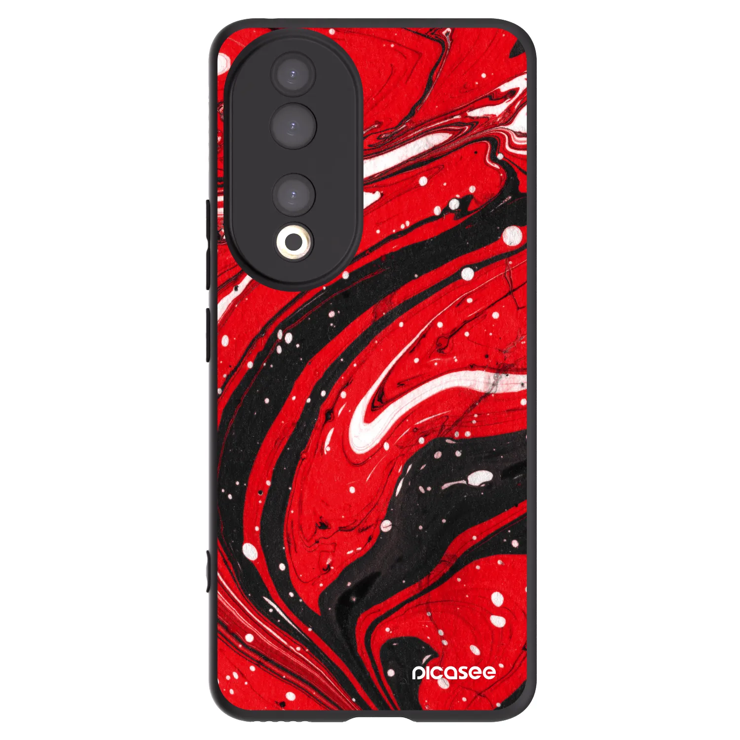 Picasee Μαύρη θήκη σιλικόνης για Honor 90 5G - Red black