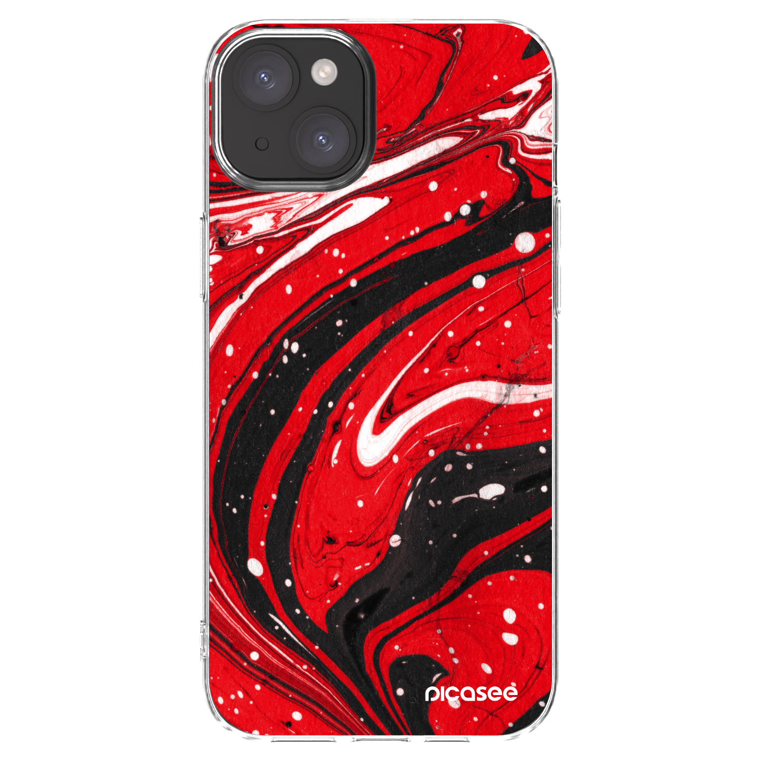 Picasee διαφανής θήκη σιλικόνης Apple iPhone 15 Plus - Red black