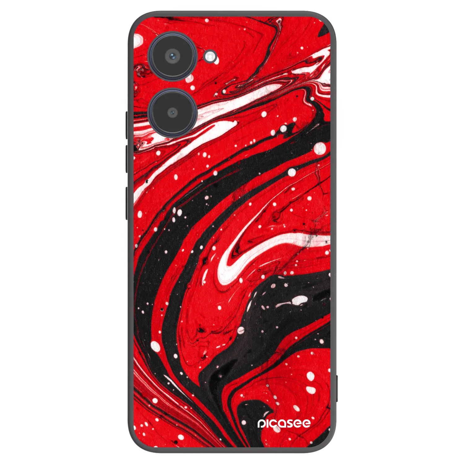Picasee Μαύρη θήκη σιλικόνης για Realme 10 4G - Red black