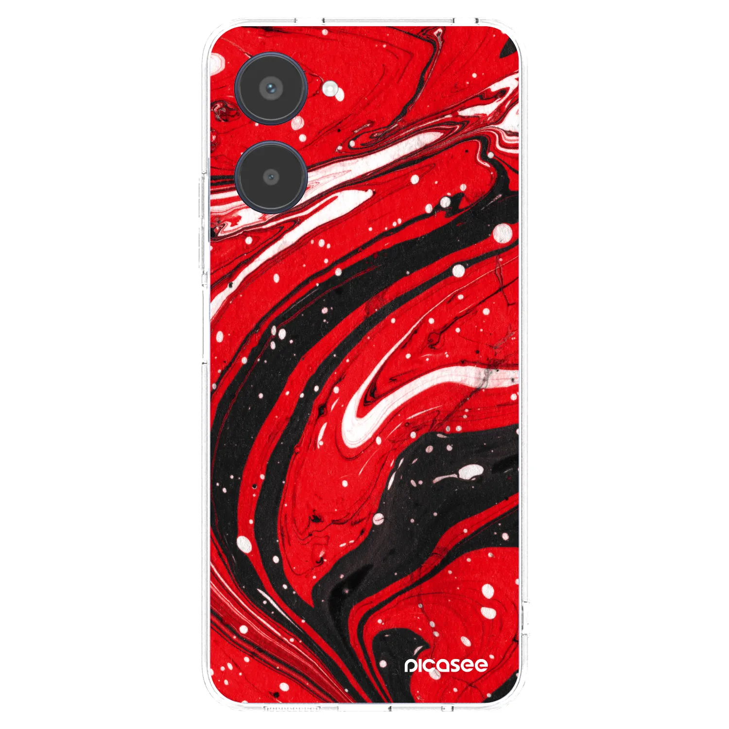 Picasee διαφανής θήκη σιλικόνης Realme 10 4G - Red black