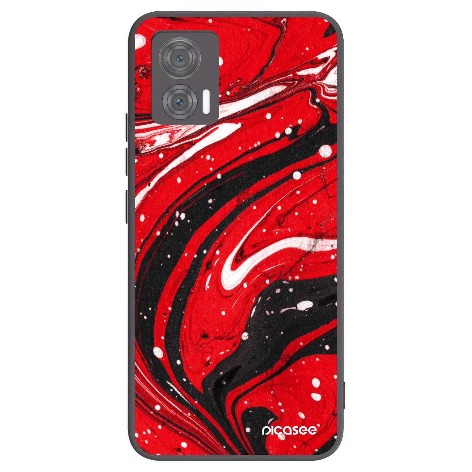 Picasee Μαύρη θήκη σιλικόνης για Motorola Edge 30 Neo - Red black