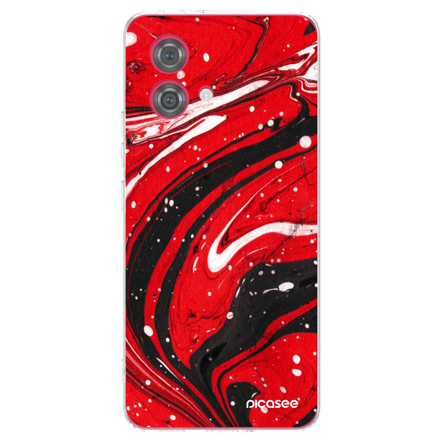 Picasee διαφανής θήκη σιλικόνης Motorola Moto G84 5G - Red black
