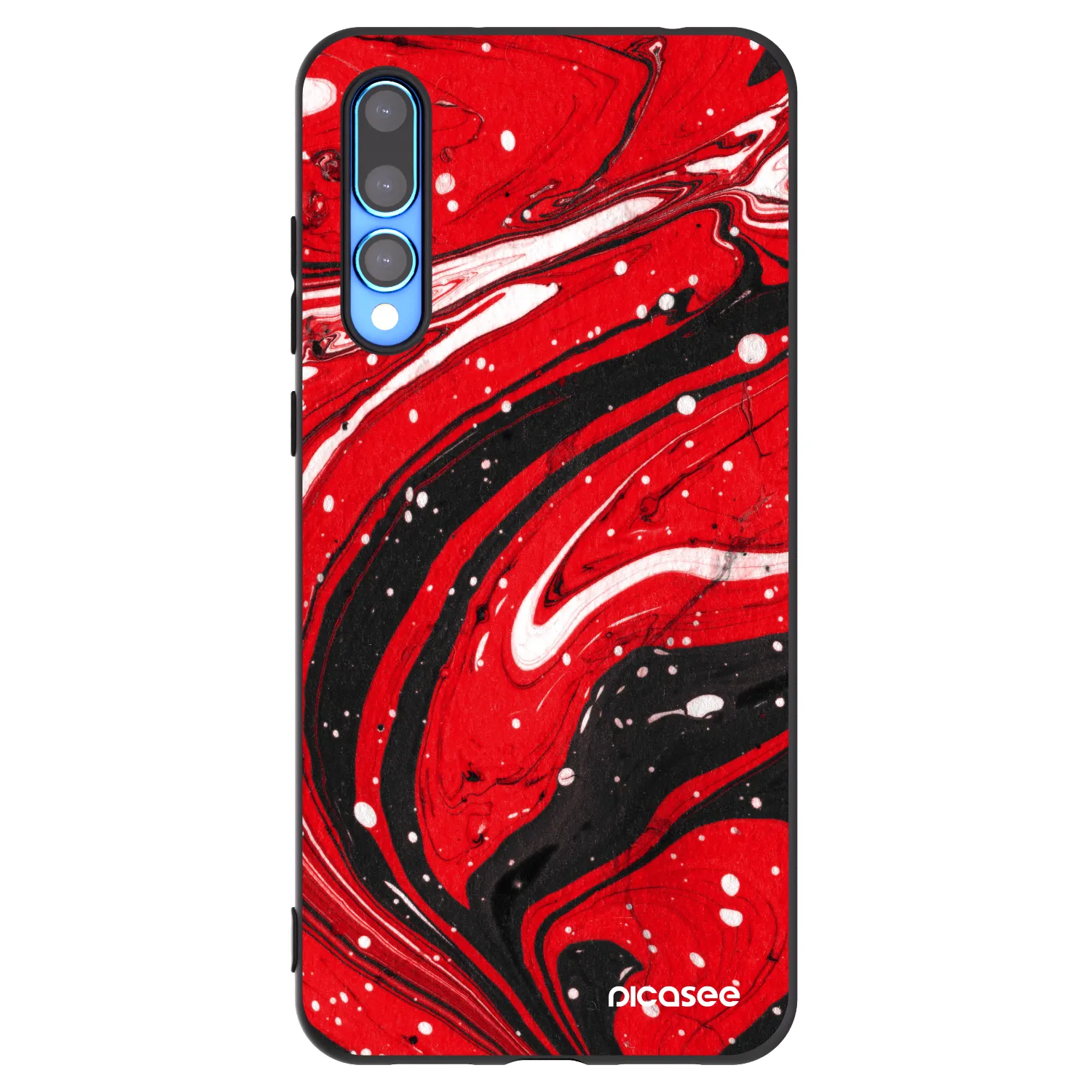 Picasee Μαύρη θήκη σιλικόνης για Huawei P20 Pro - Red black
