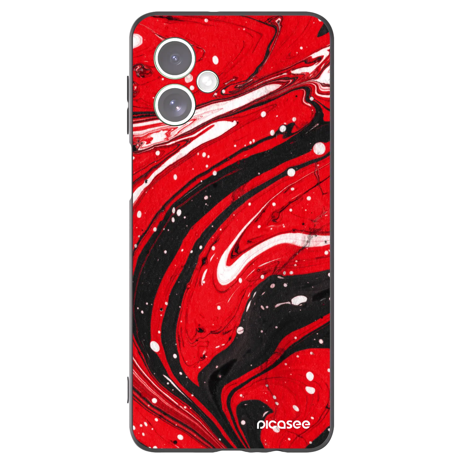 Picasee Μαύρη θήκη σιλικόνης για Motorola Moto G54 5G - Red black