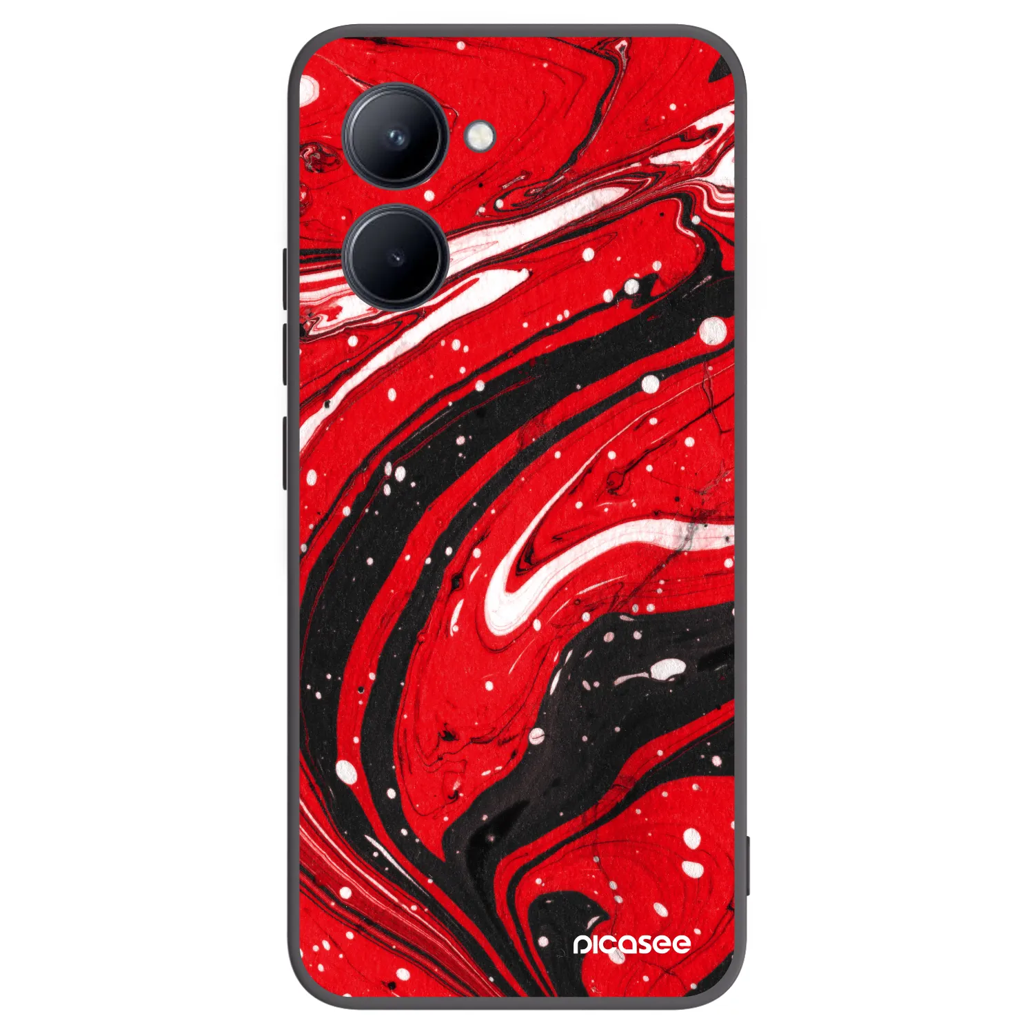 Picasee Μαύρη θήκη σιλικόνης για Realme C33 (2023) - Red black