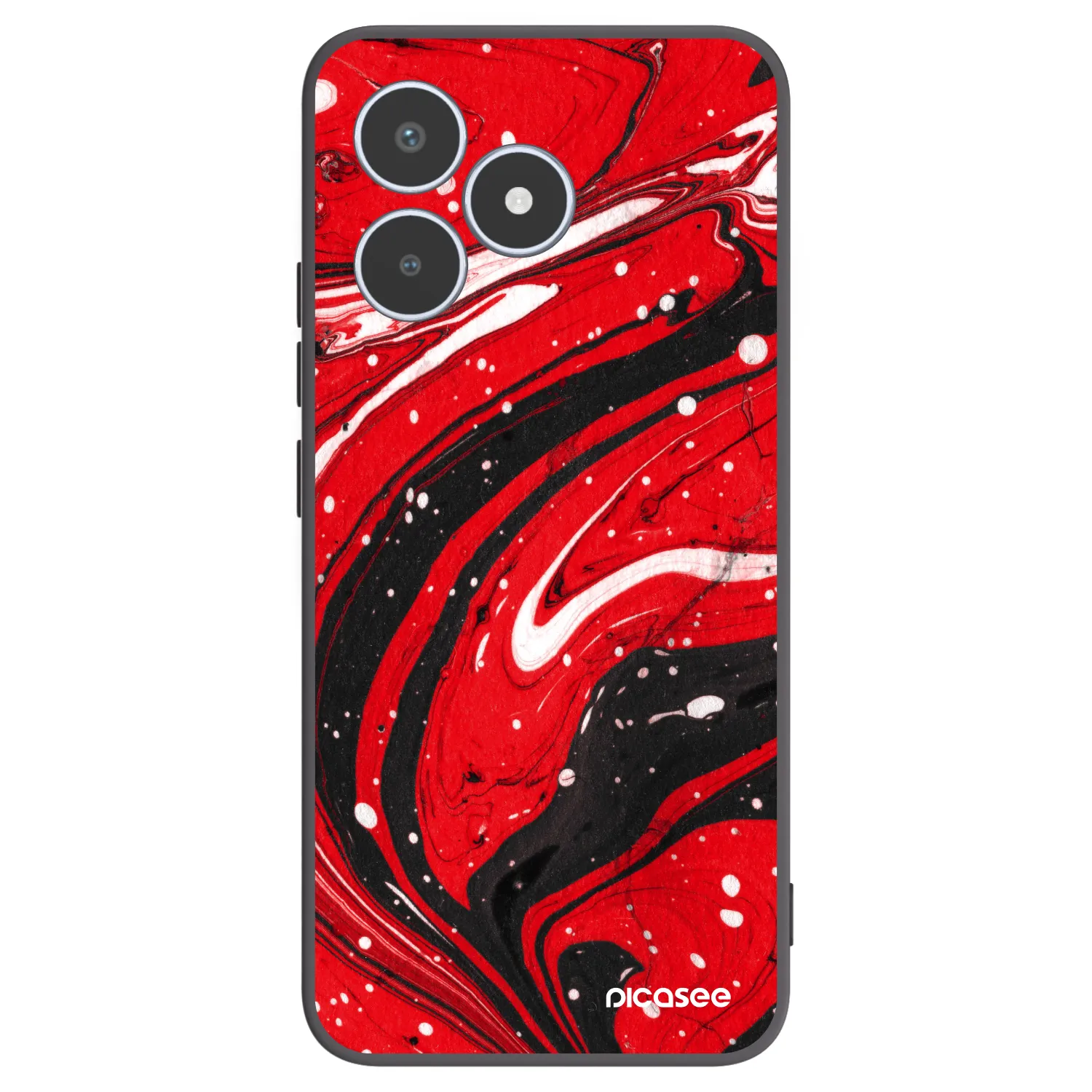 Picasee Μαύρη θήκη σιλικόνης για Realme C53 - Red black