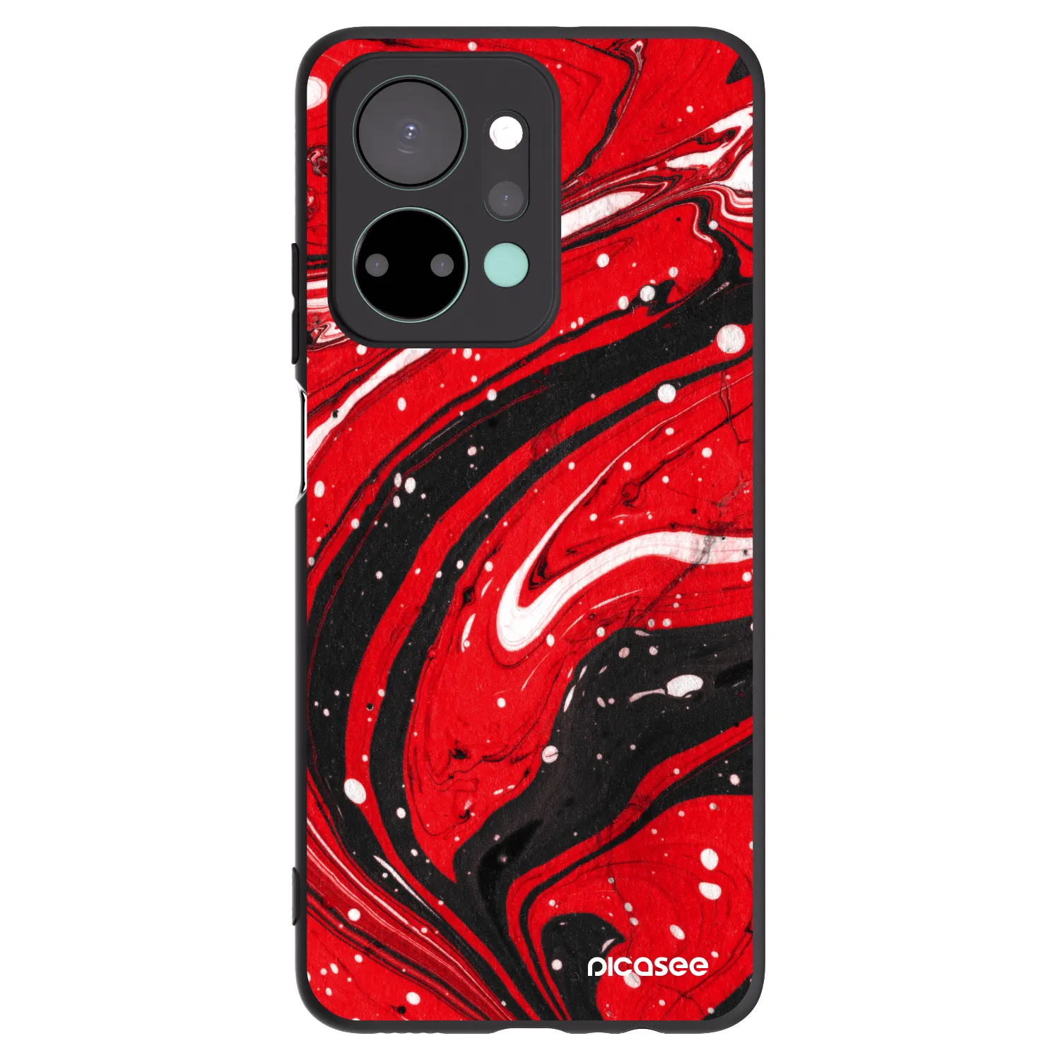 Picasee Μαύρη θήκη σιλικόνης για Honor X7a - Red black