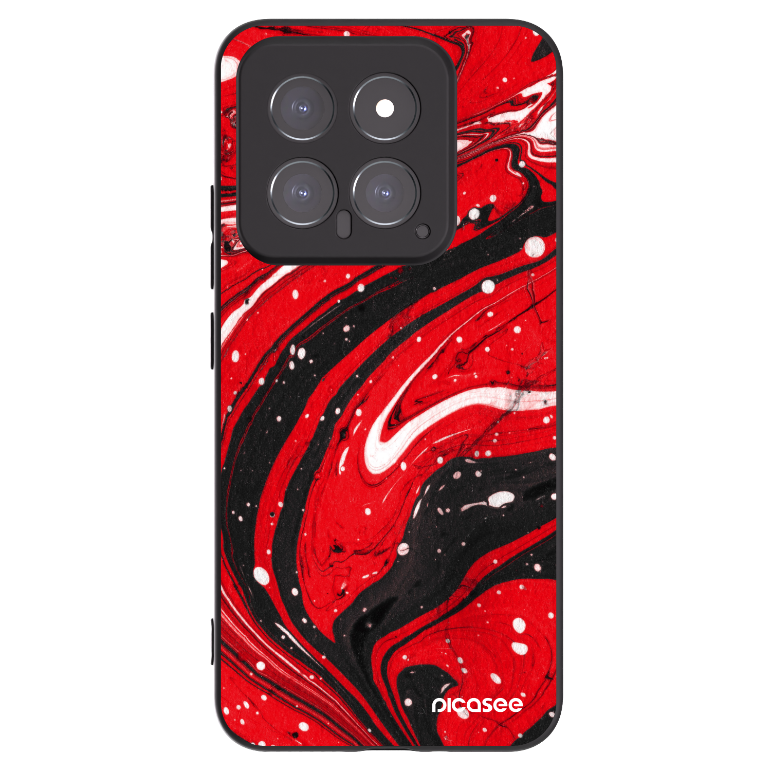 Picasee Μαύρη θήκη σιλικόνης για Xiaomi 14 - Red black