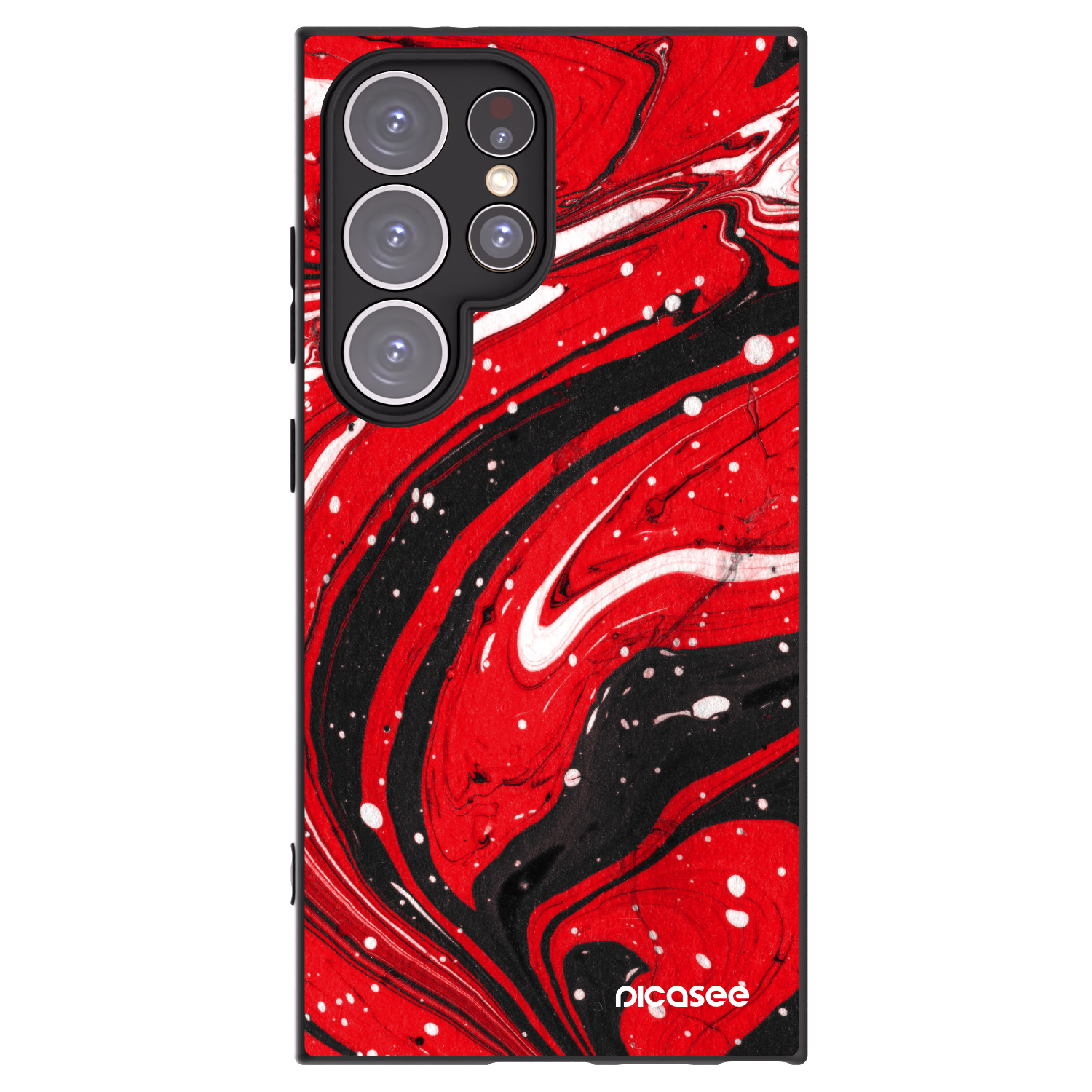 Picasee Μαύρη θήκη σιλικόνης για Samsung Galaxy S24 Ultra S928B 5G - Red black