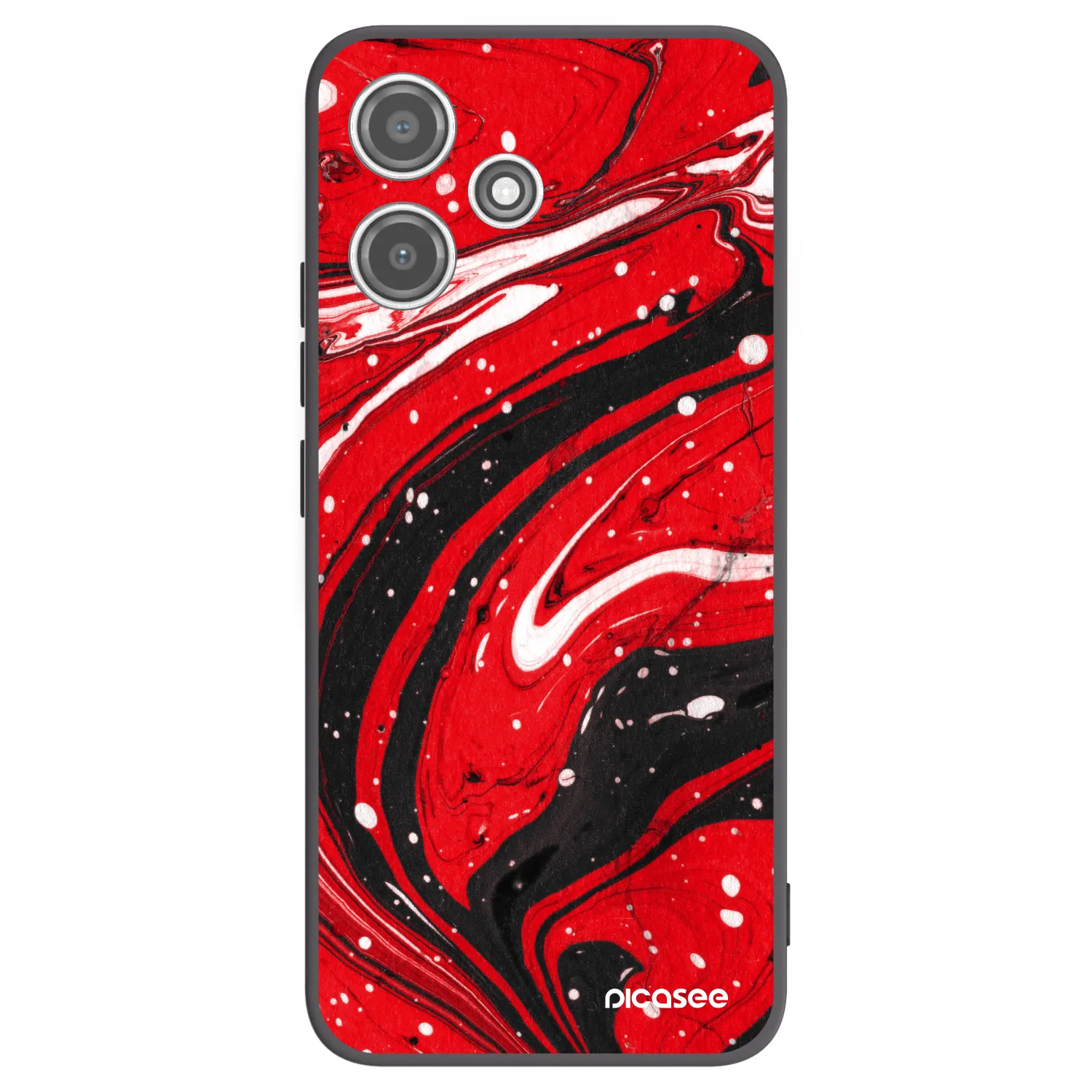 Picasee Μαύρη θήκη σιλικόνης για Xiaomi Redmi 12 5G - Red black