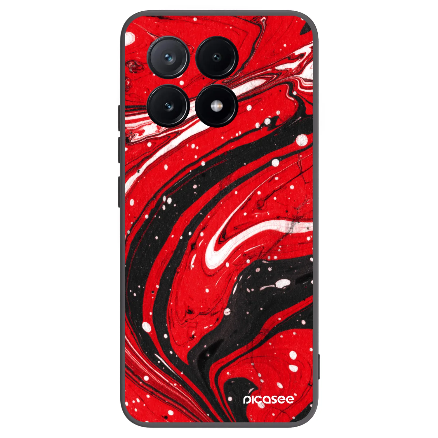 Picasee Μαύρη θήκη σιλικόνης για Xiaomi Poco X6 Pro - Red black