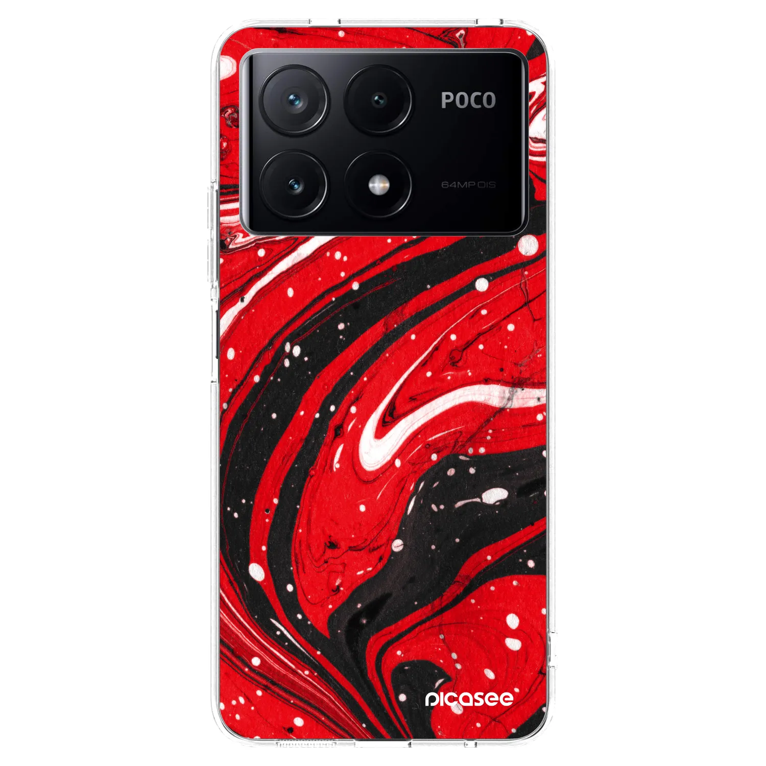 Picasee διαφανής θήκη σιλικόνης Xiaomi Poco X6 Pro - Red black