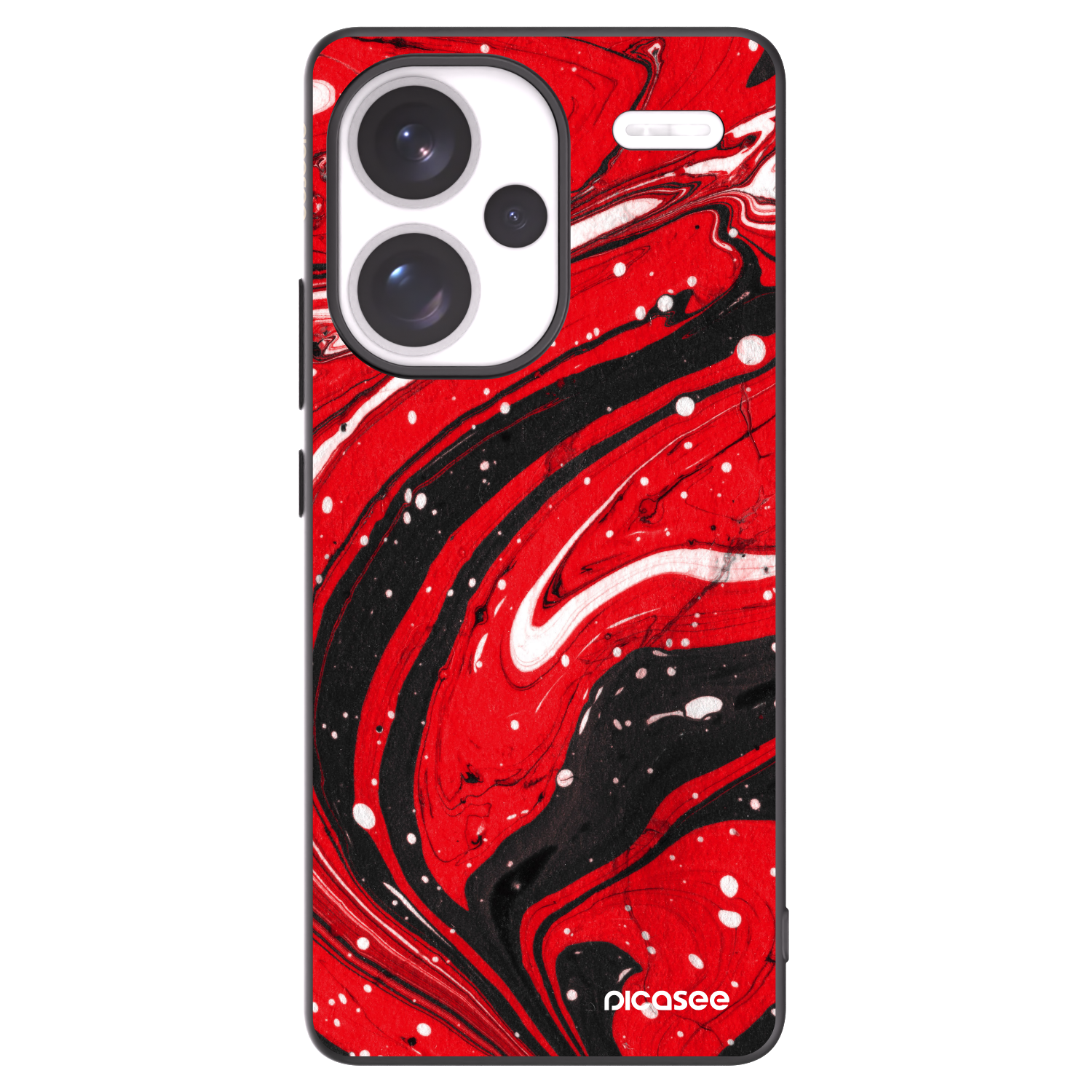 Picasee Μαύρη θήκη σιλικόνης για Xiaomi Redmi Note 13 Pro+ 5G - Red black