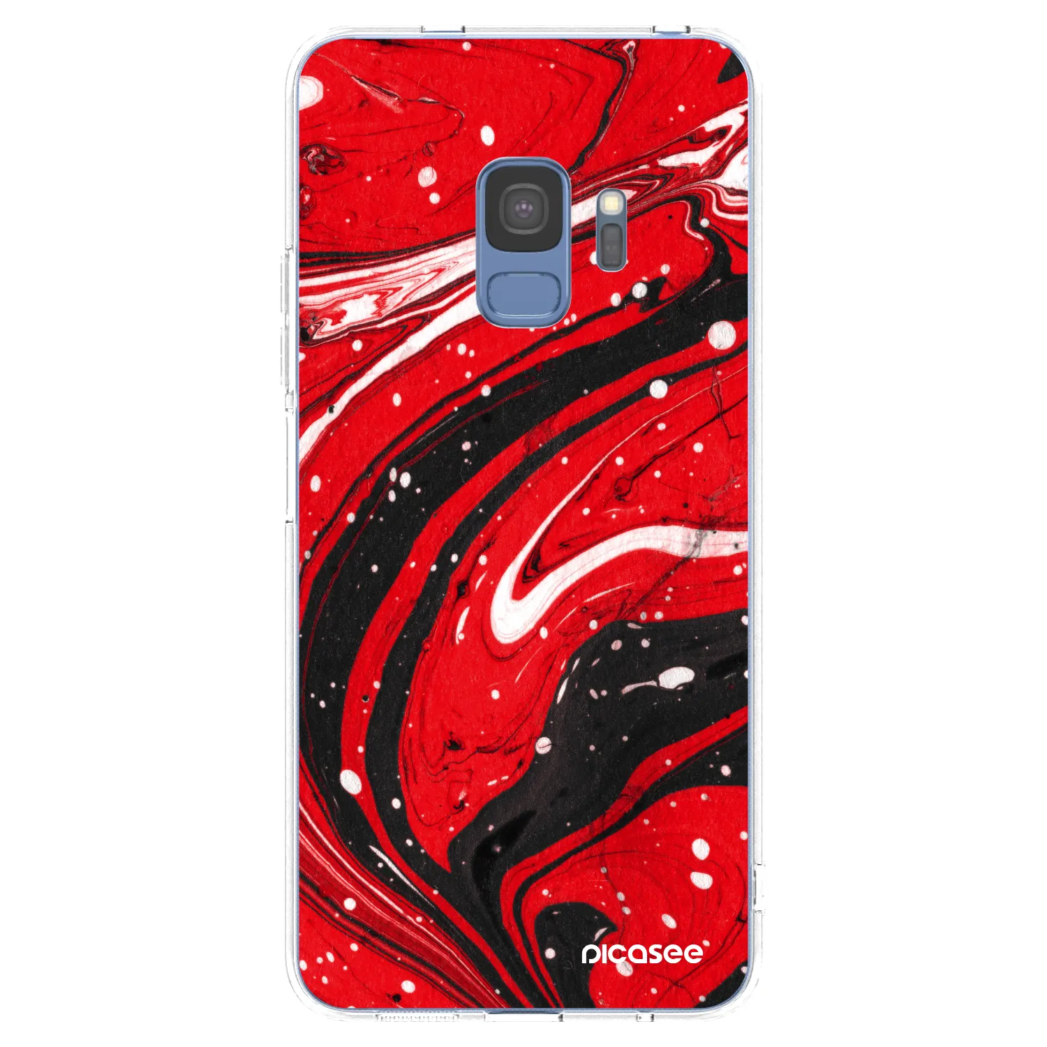 Picasee διαφανής θήκη σιλικόνης Samsung Galaxy S9 G960F - Red black