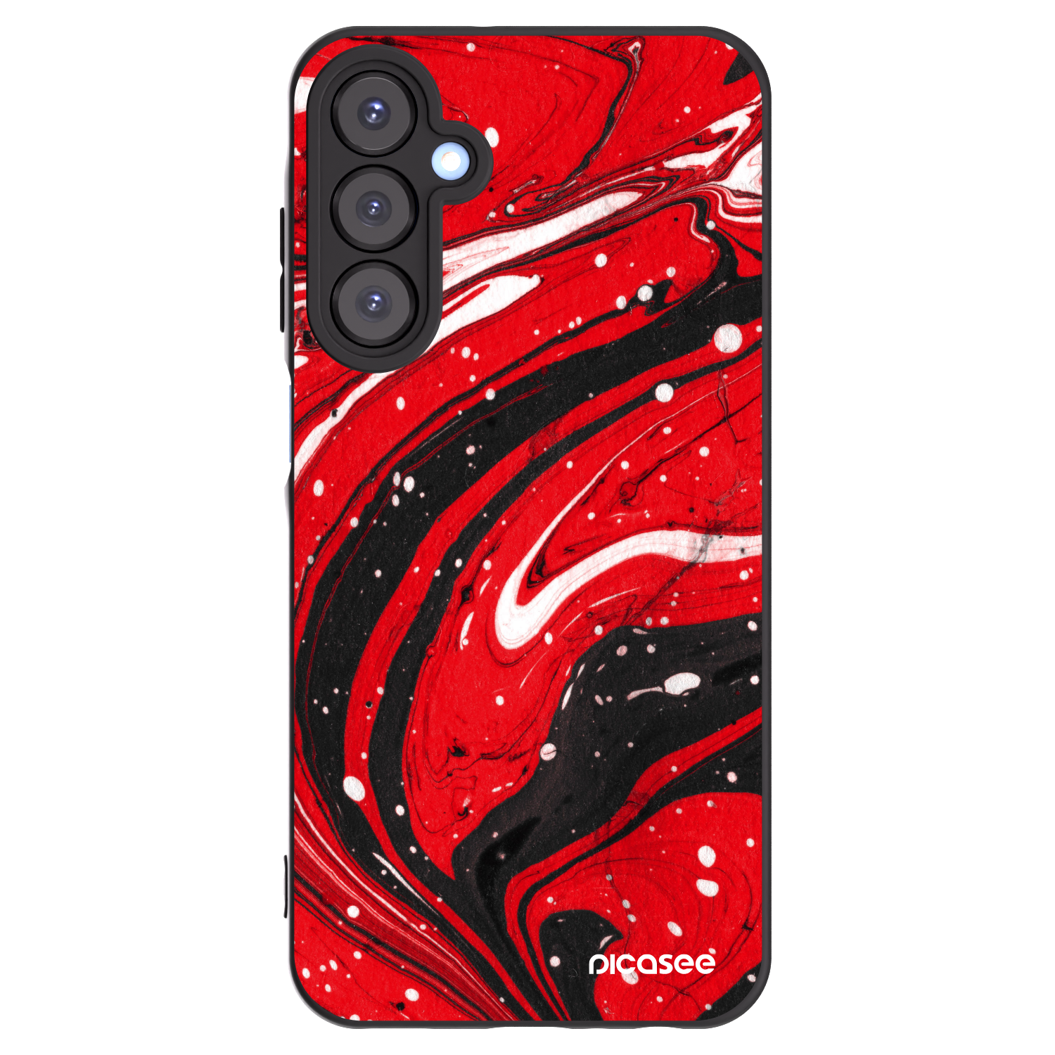 Picasee Μαύρη θήκη σιλικόνης για Samsung Galaxy A25 A256B 5G - Red black