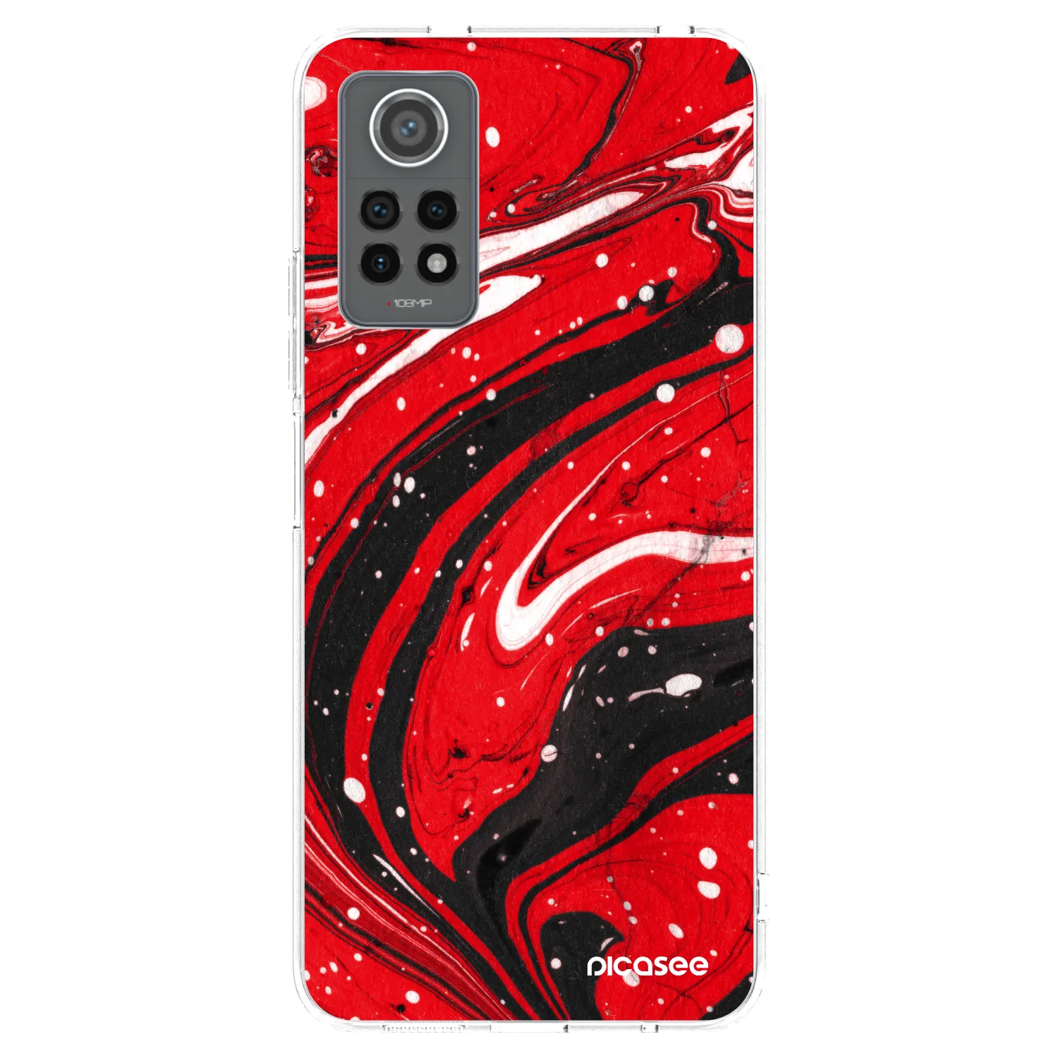 Picasee διαφανής θήκη σιλικόνης Xiaomi Redmi Note 12 Pro 4G - Red black