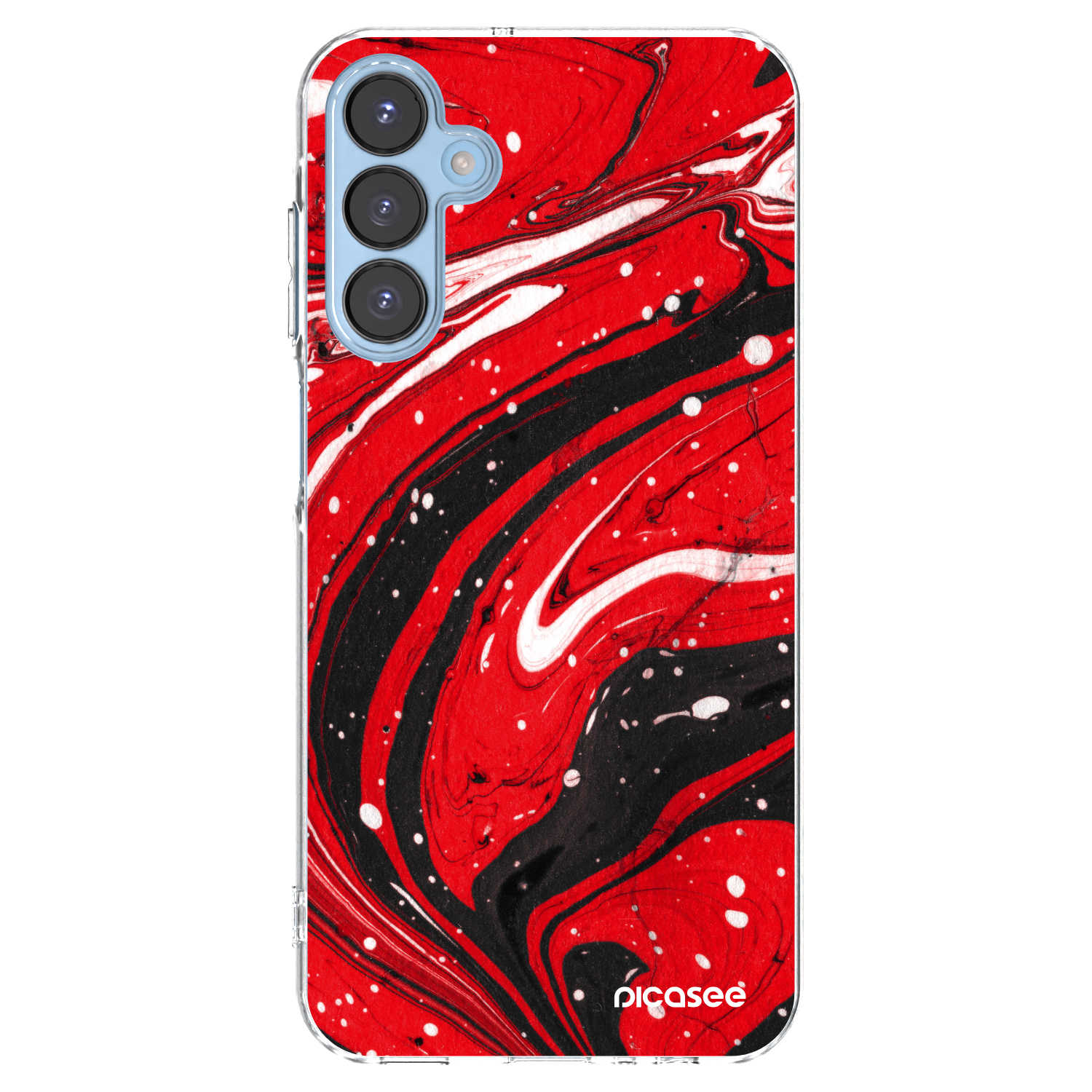 Picasee διαφανής θήκη σιλικόνης Samsung Galaxy A15 A156B 5G - Red black